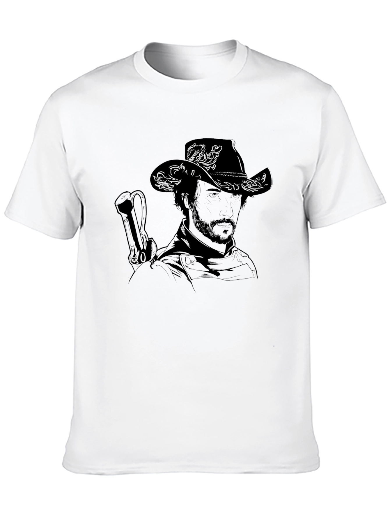 Western Cowboy Graphic Black T-Shirt
