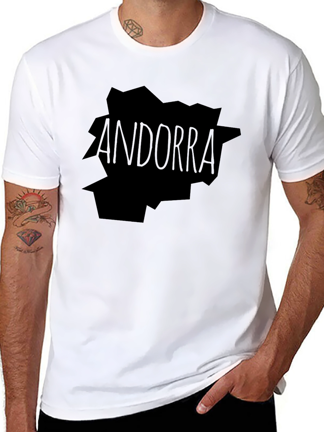 Andorra Map T-Shirt - Black Graphic Tee