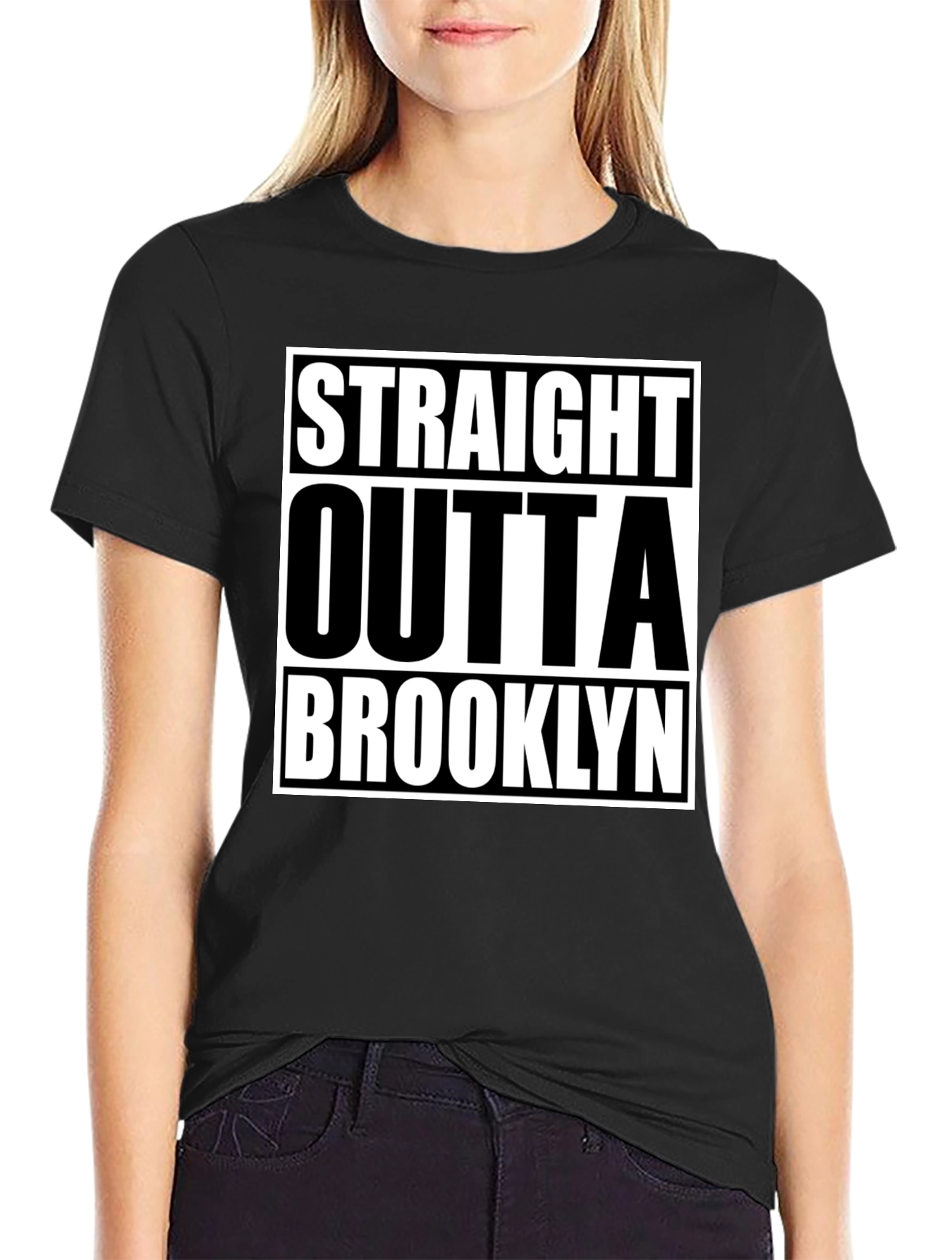 Straight Outta Brooklyn Graphic Tee - Classic Black T-Shirt