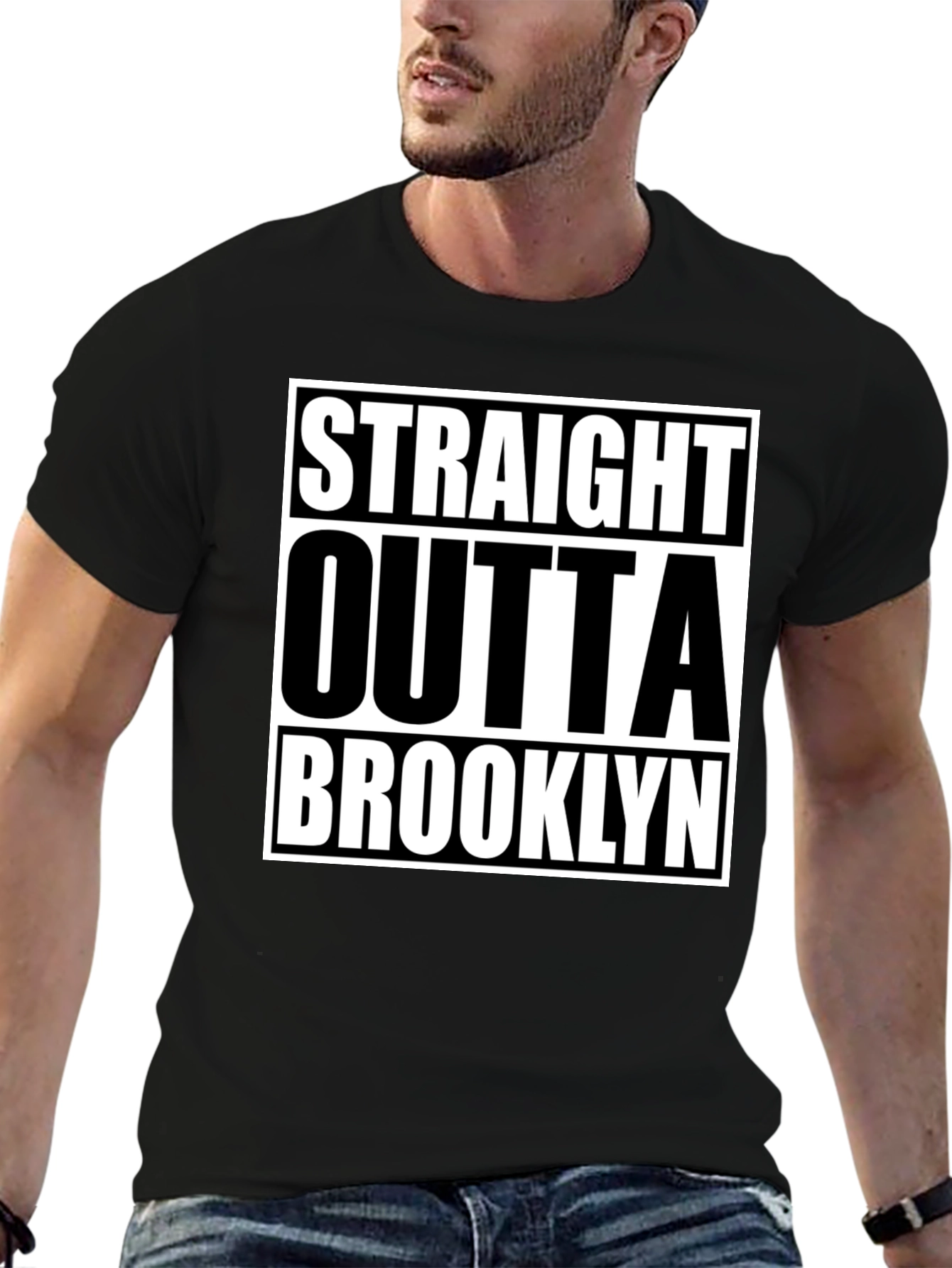 Straight Outta Brooklyn Graphic Tee - Classic Black T-Shirt