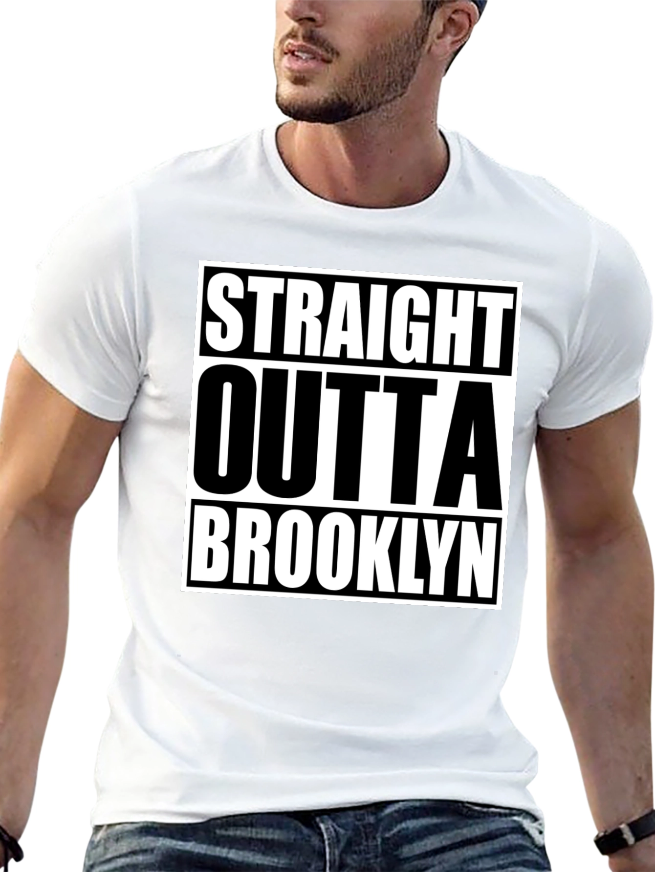 Straight Outta Brooklyn Graphic Tee - Classic Black T-Shirt
