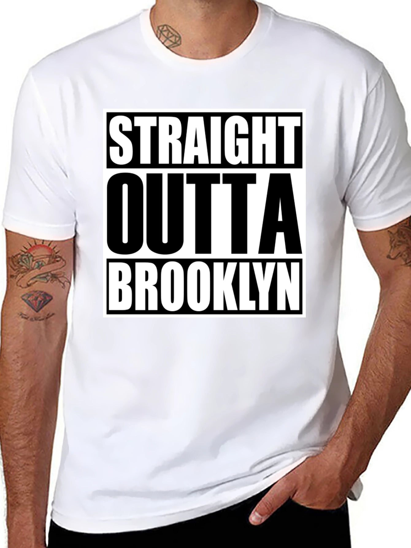 Straight Outta Brooklyn Graphic Tee - Classic Black T-Shirt