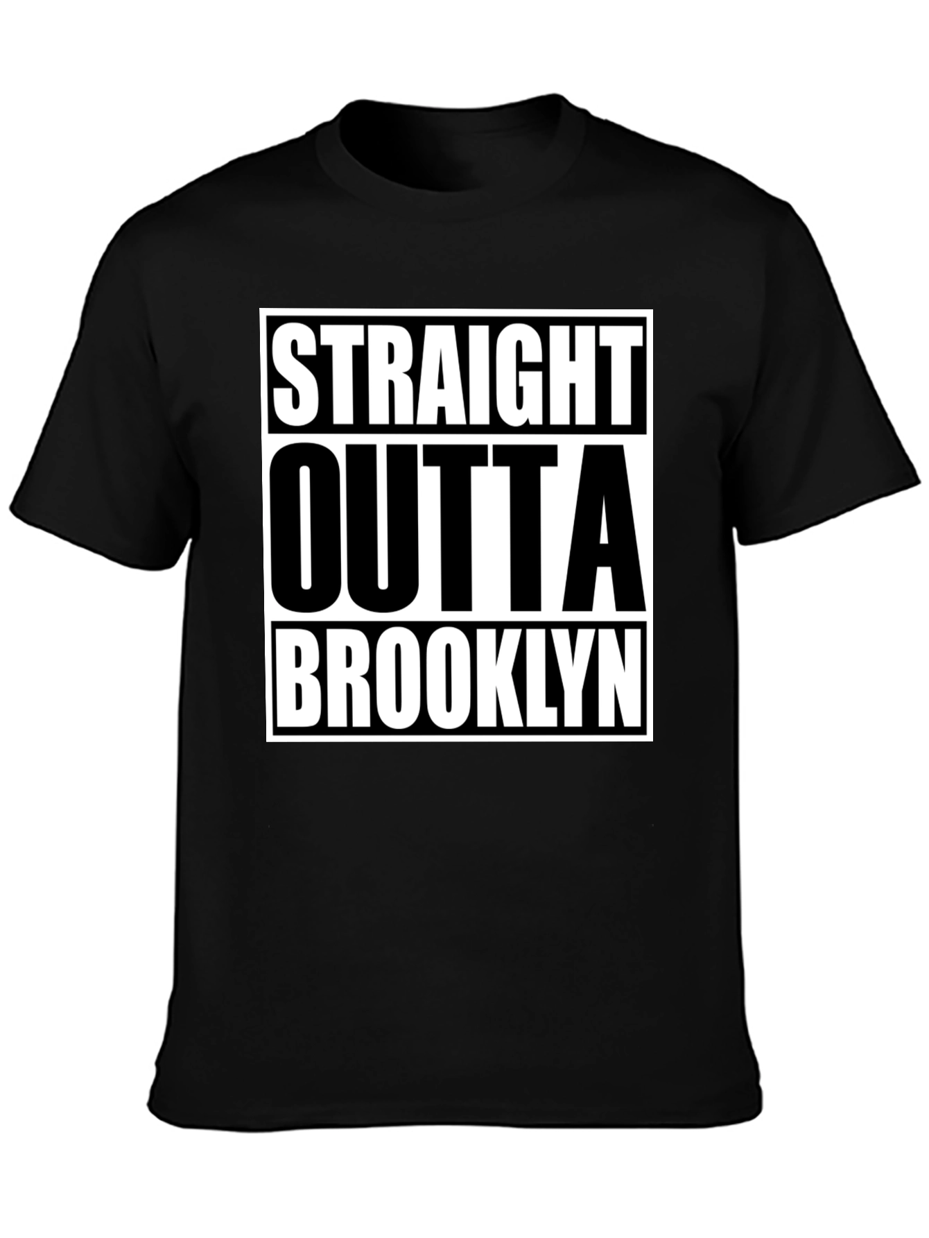 Straight Outta Brooklyn Graphic Tee - Classic Black T-Shirt