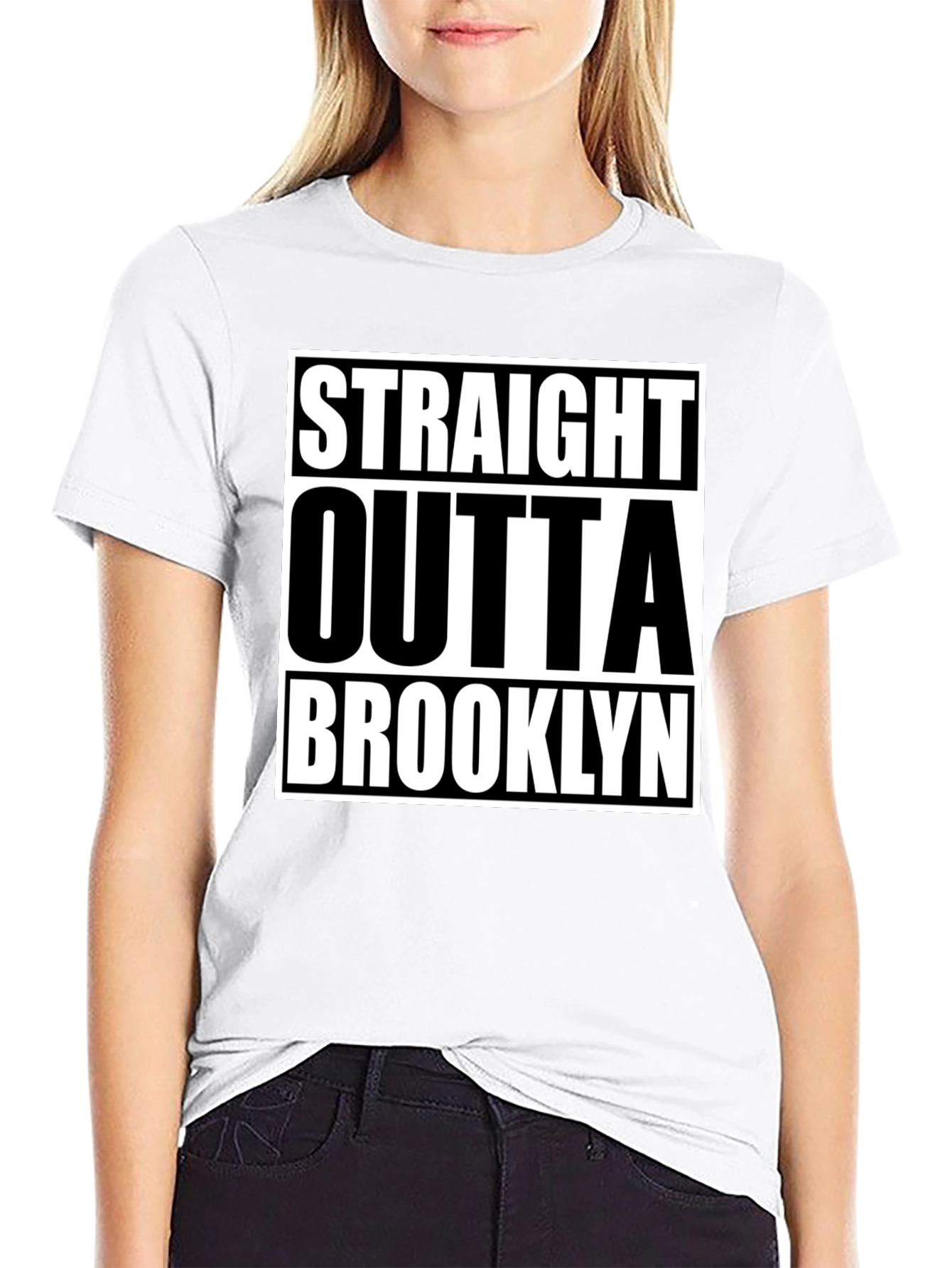 Straight Outta Brooklyn Graphic Tee - Classic Black T-Shirt