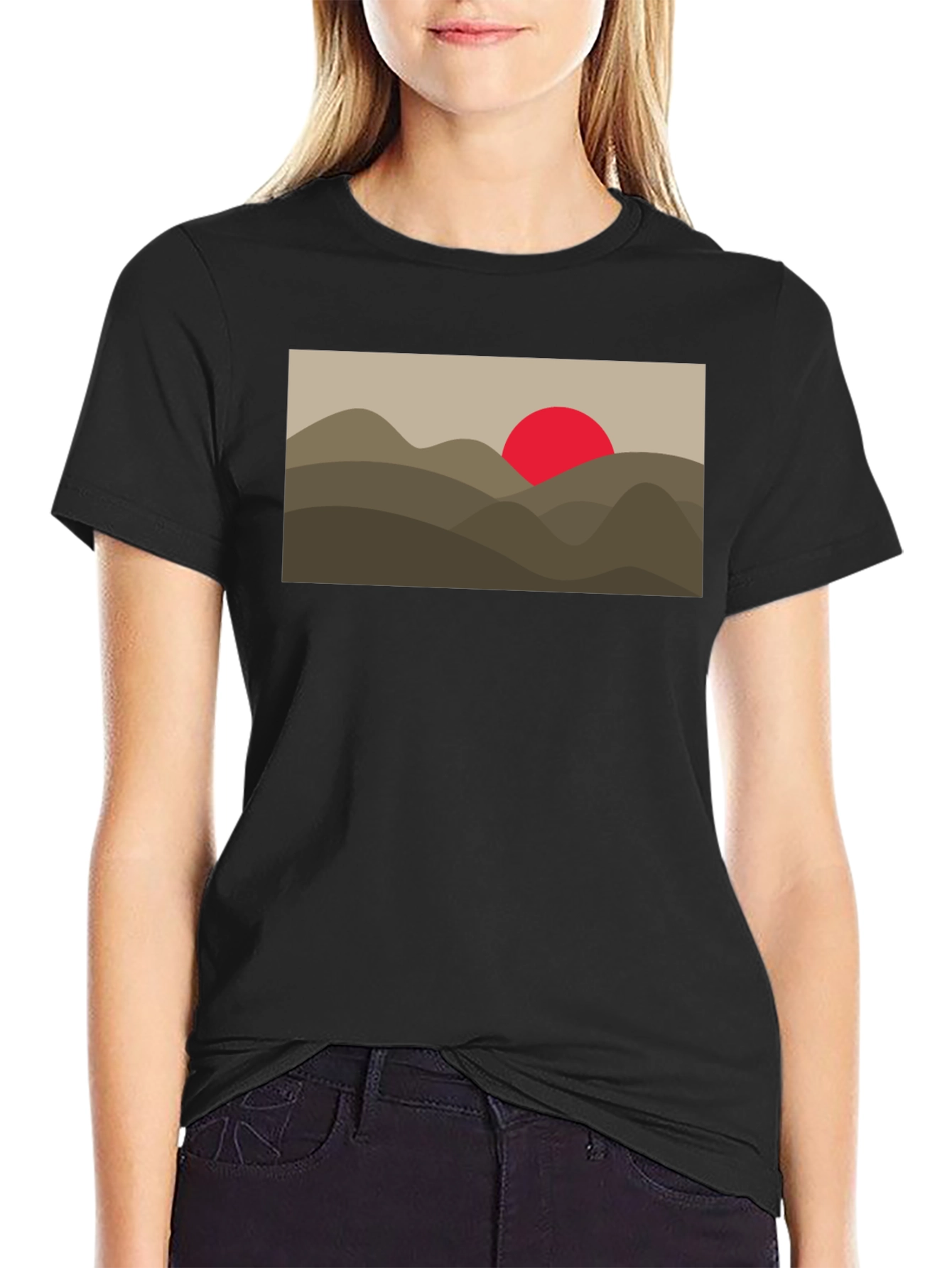 Sunrise Mountain Graphic Tee - Black