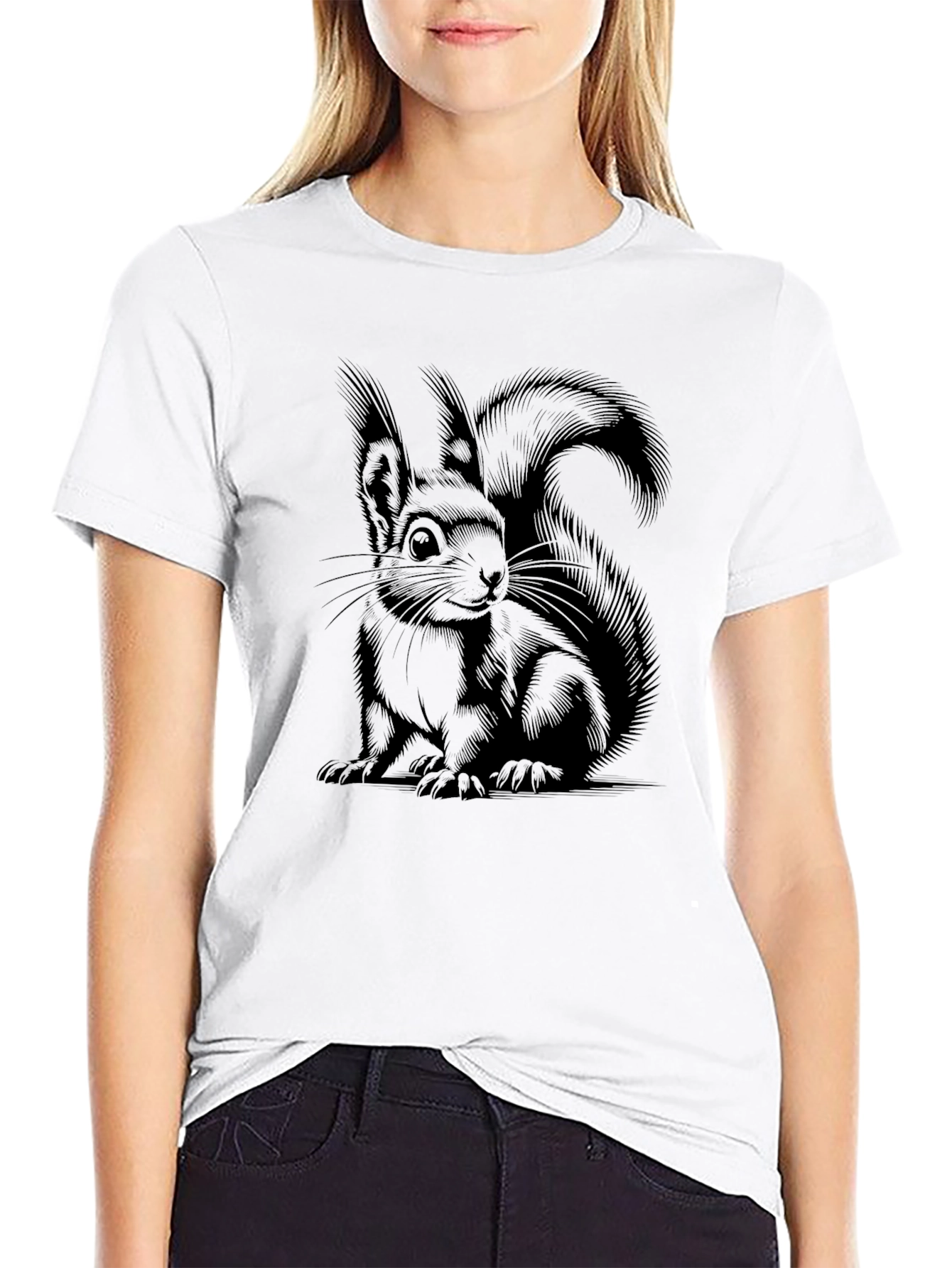 Squirrel Graphic T-Shirt - Unisex Black Tee