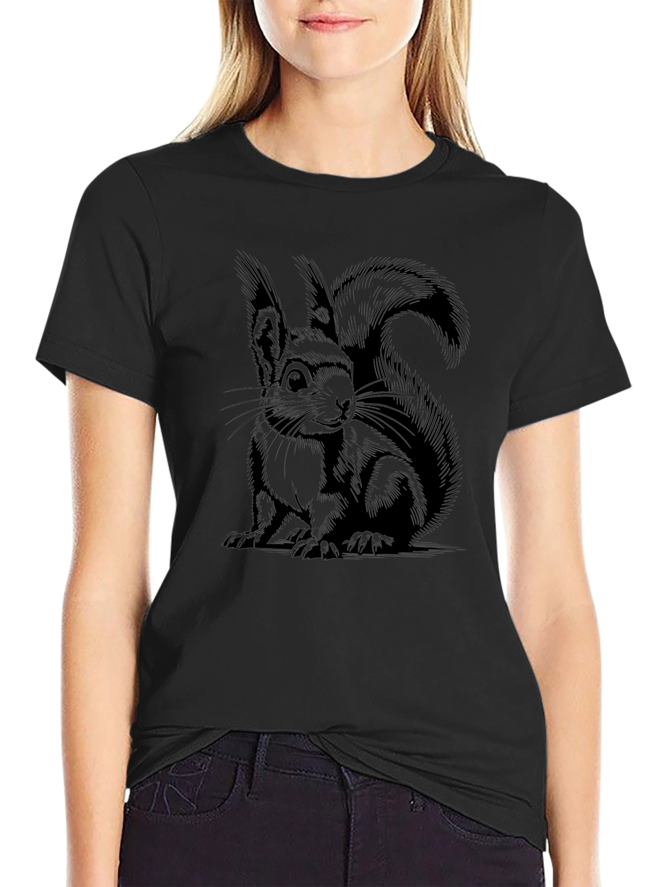 Squirrel Graphic T-Shirt - Unisex Black Tee