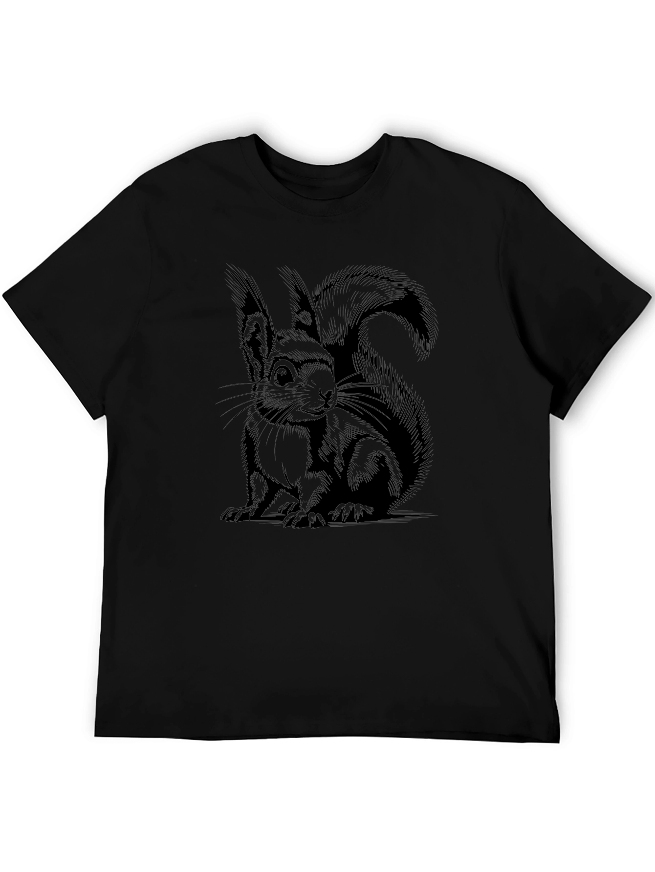 Squirrel Graphic T-Shirt - Unisex Black Tee