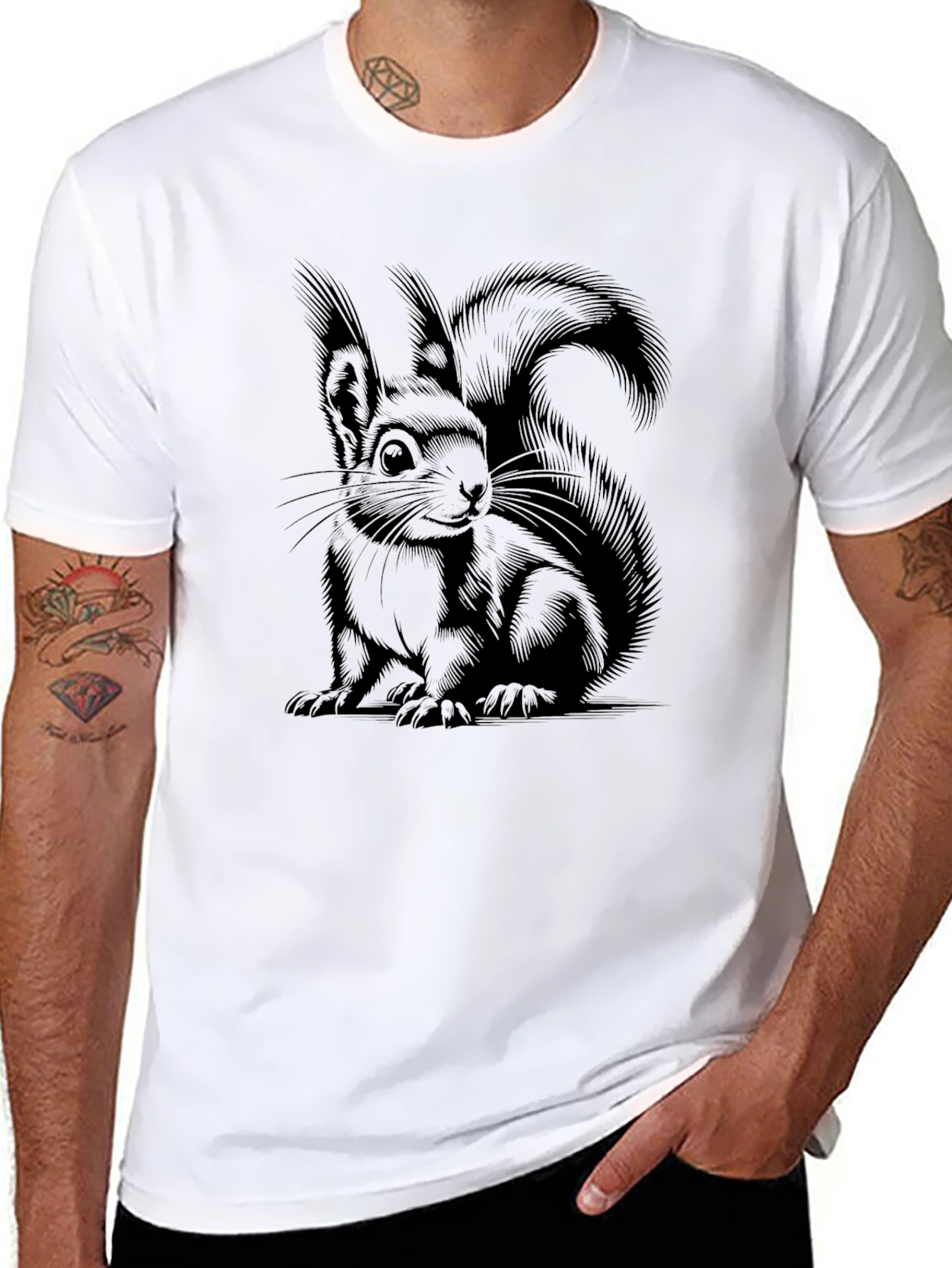 Squirrel Graphic T-Shirt - Unisex Black Tee