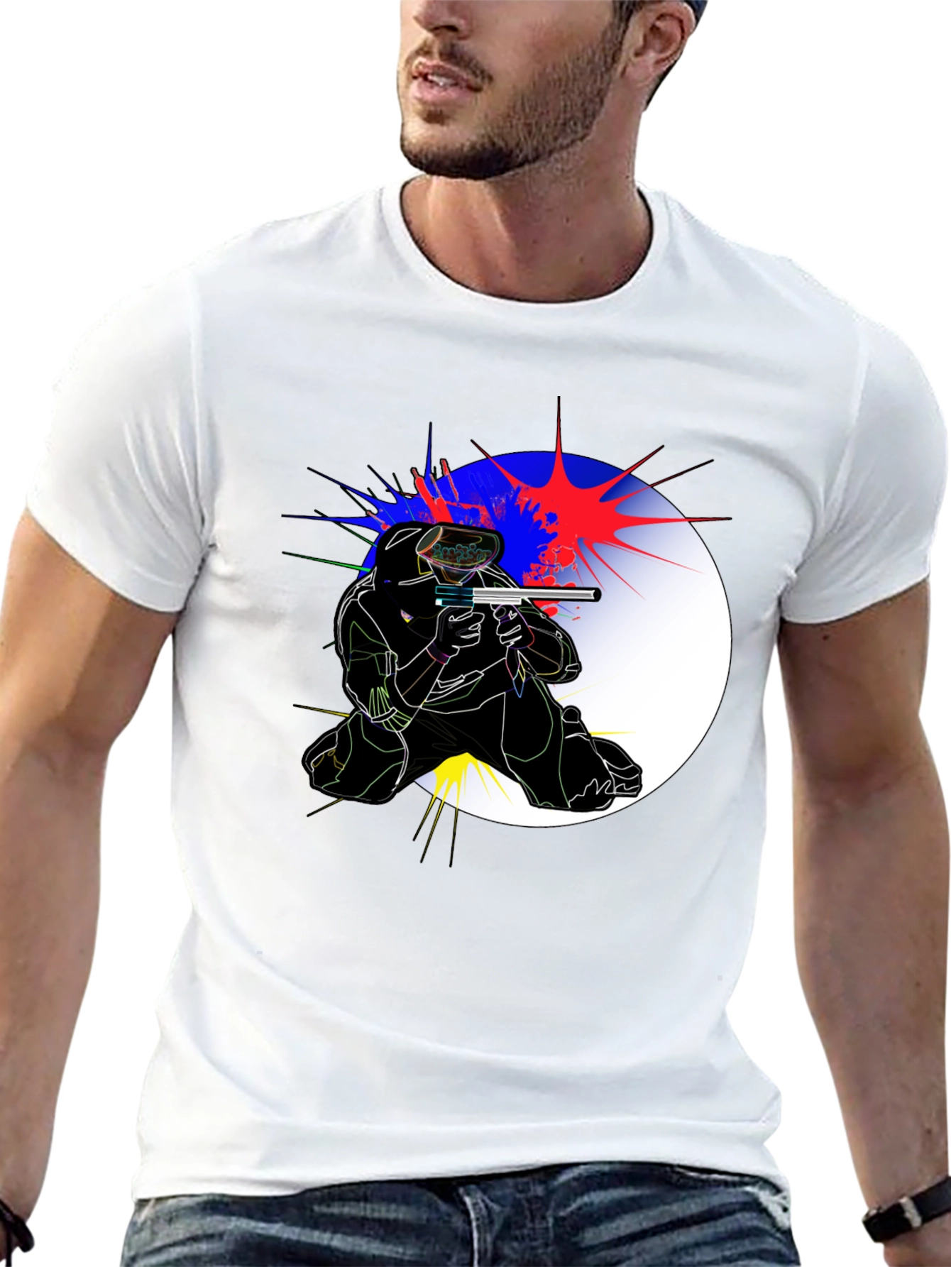 Paintball Player Graphic Tee - Action Ready!