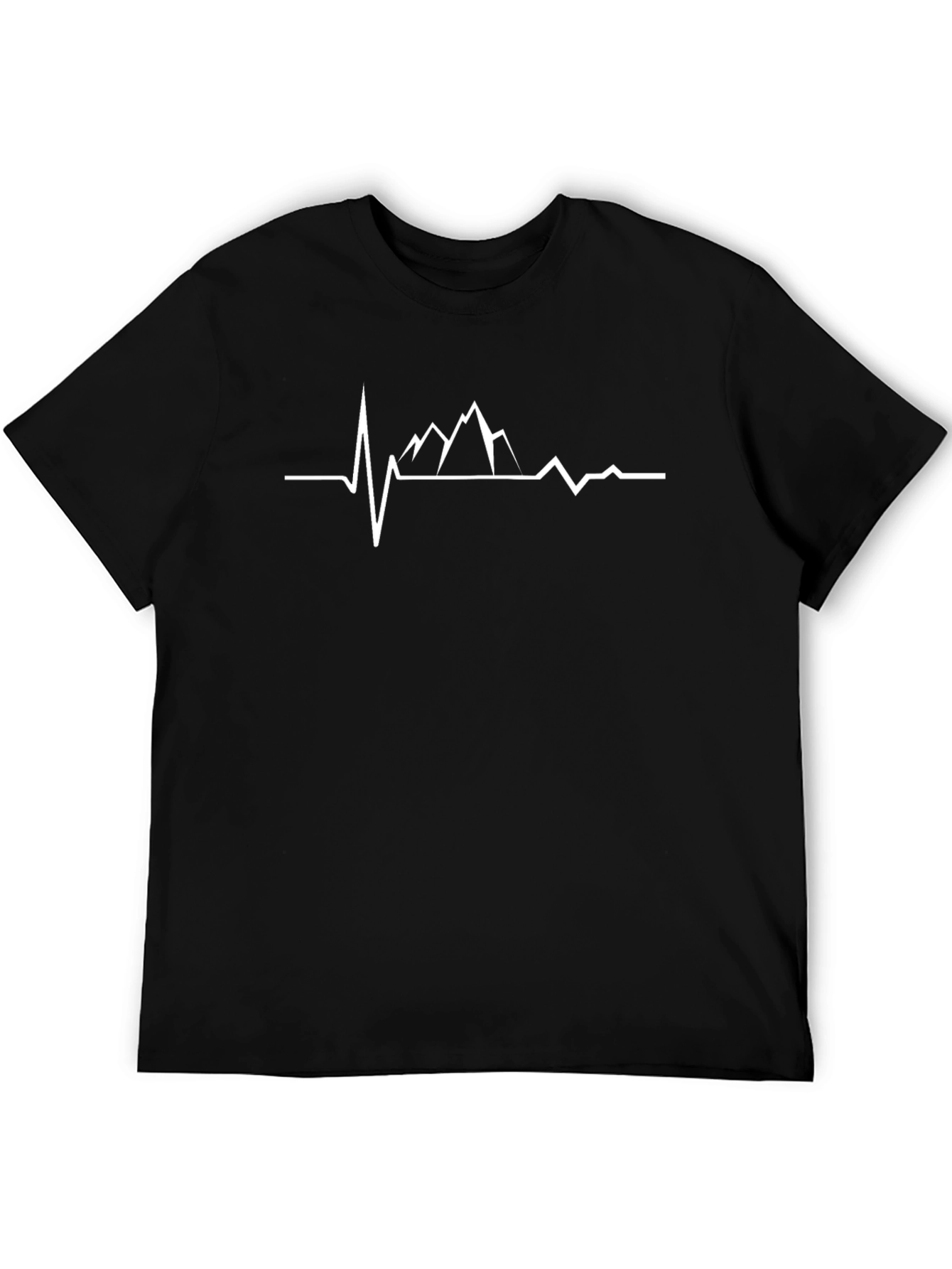 Mountain Heartbeat T-Shirt - Black Cotton Tee