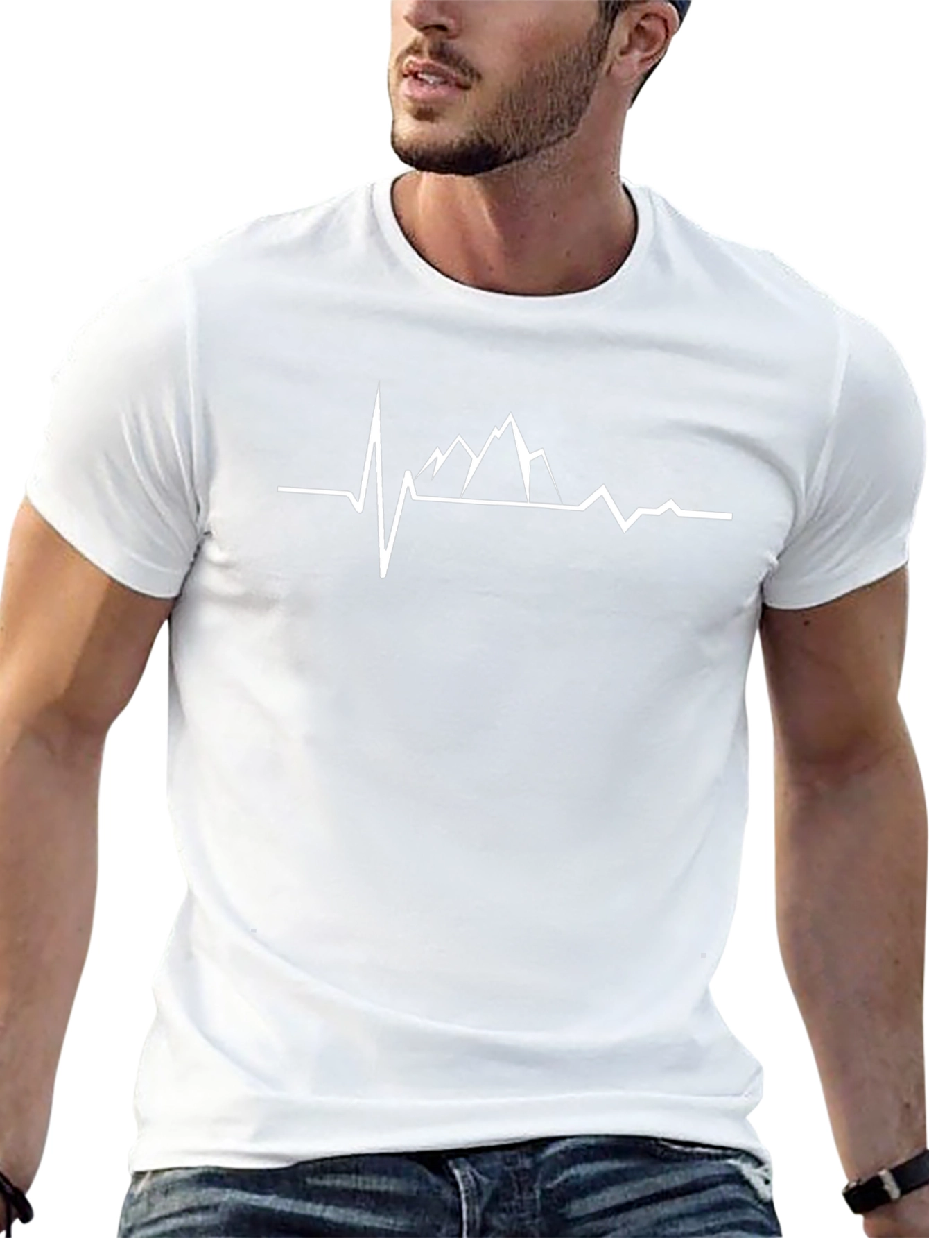 Mountain Heartbeat T-Shirt - Black Cotton Tee