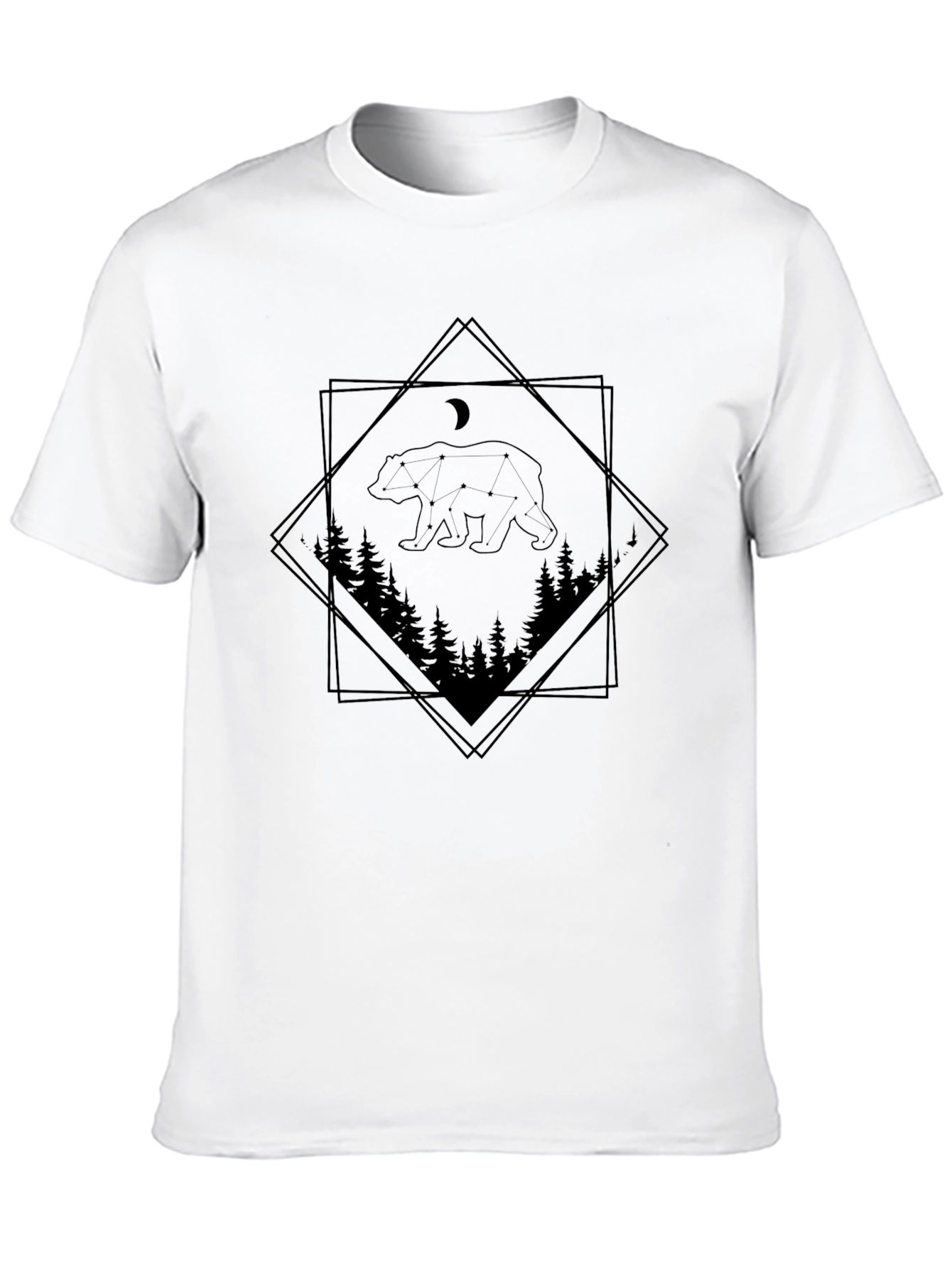 Mens Black Bear Constellation T-Shirt