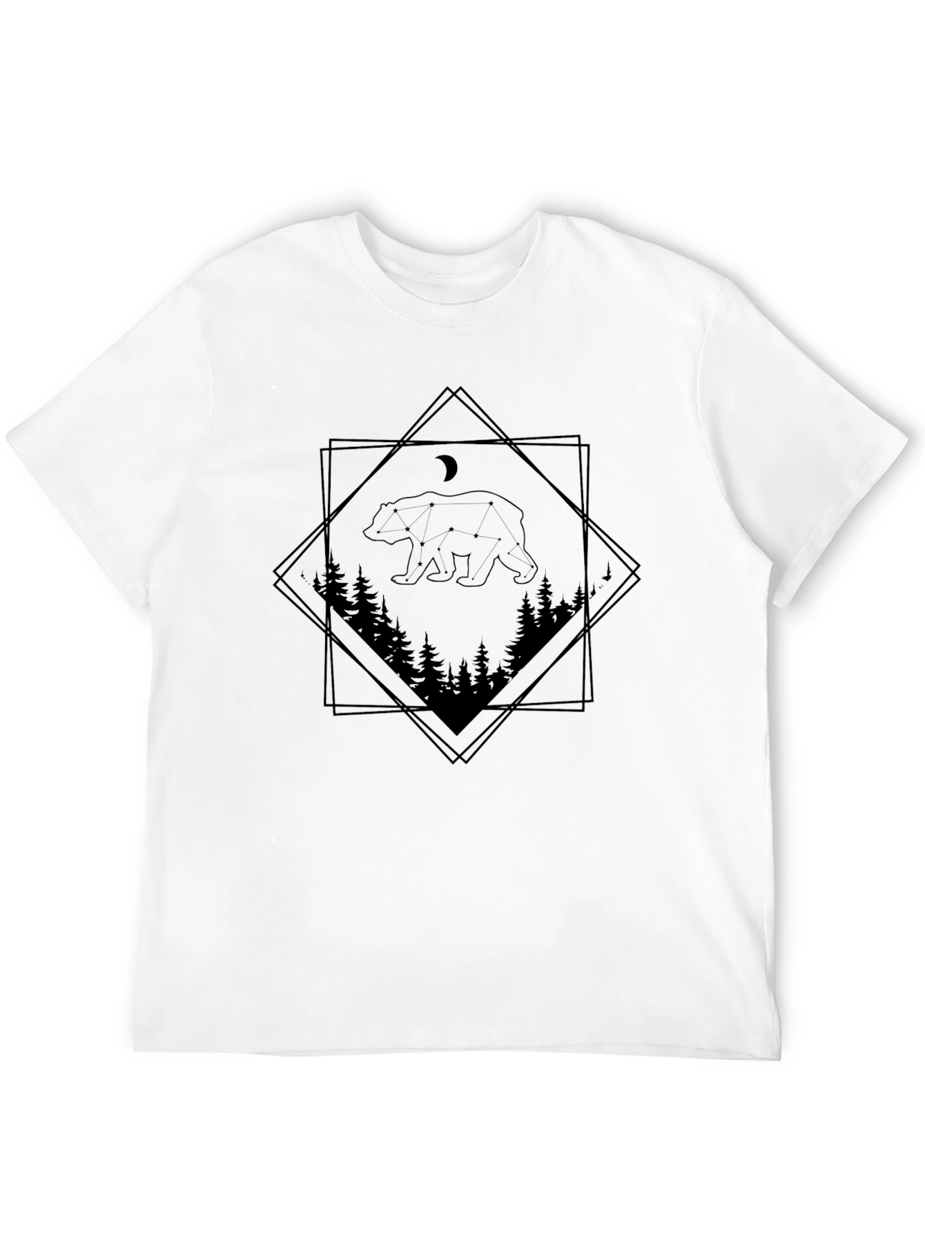Mens Black Bear Constellation T-Shirt