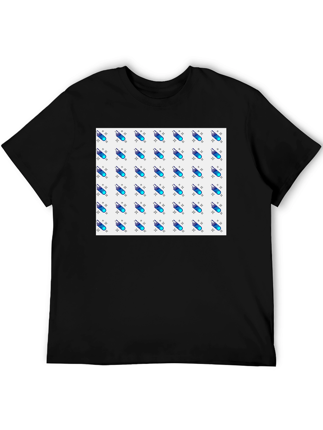 Cool Comet Pattern Black T-Shirt