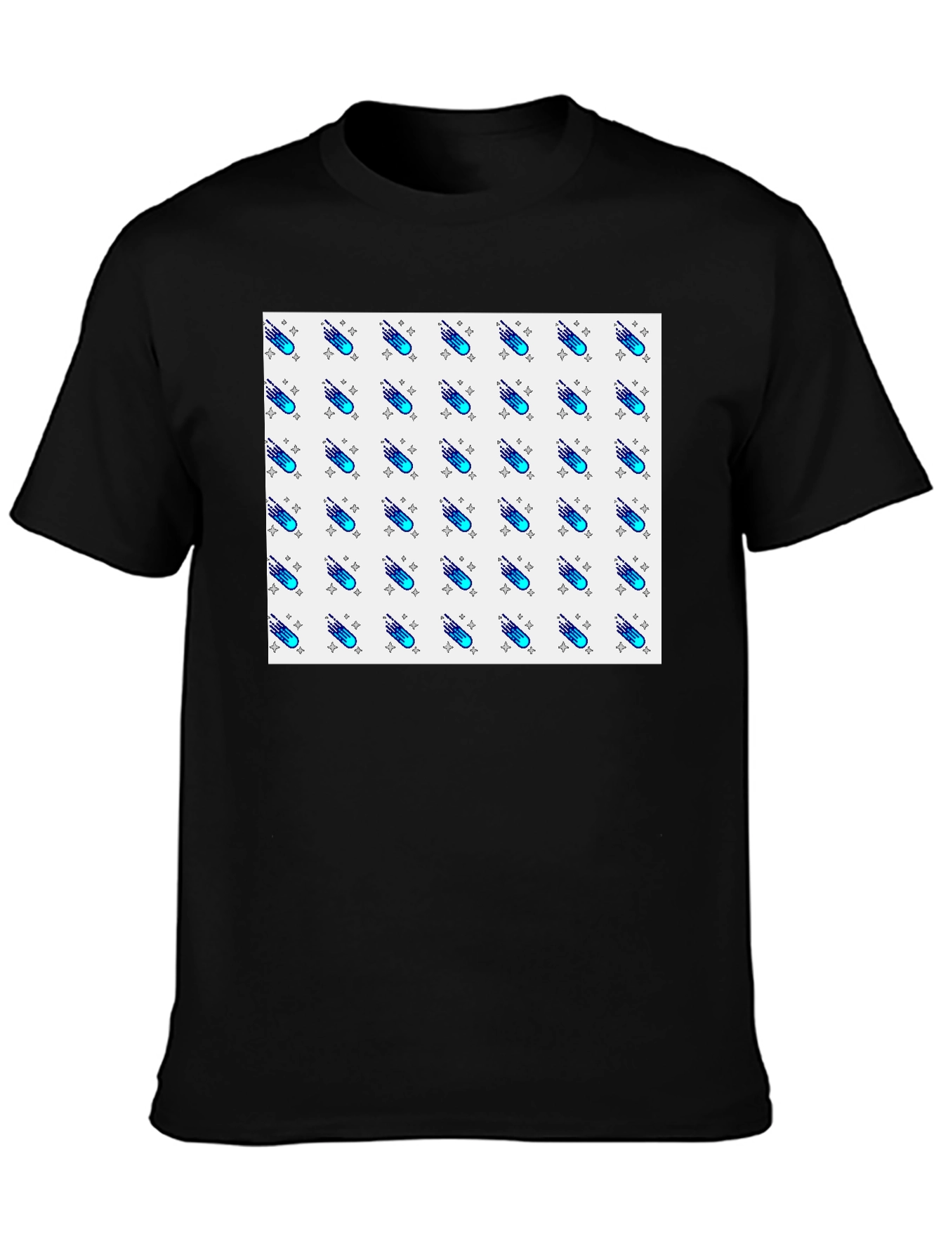 Cool Comet Pattern Black T-Shirt