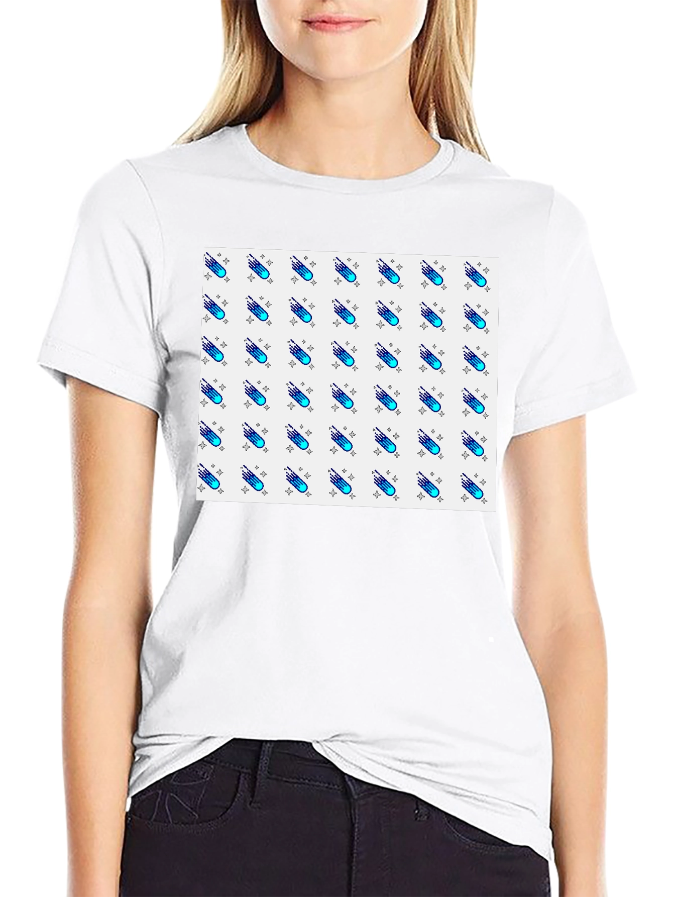 Cool Comet Pattern Black T-Shirt
