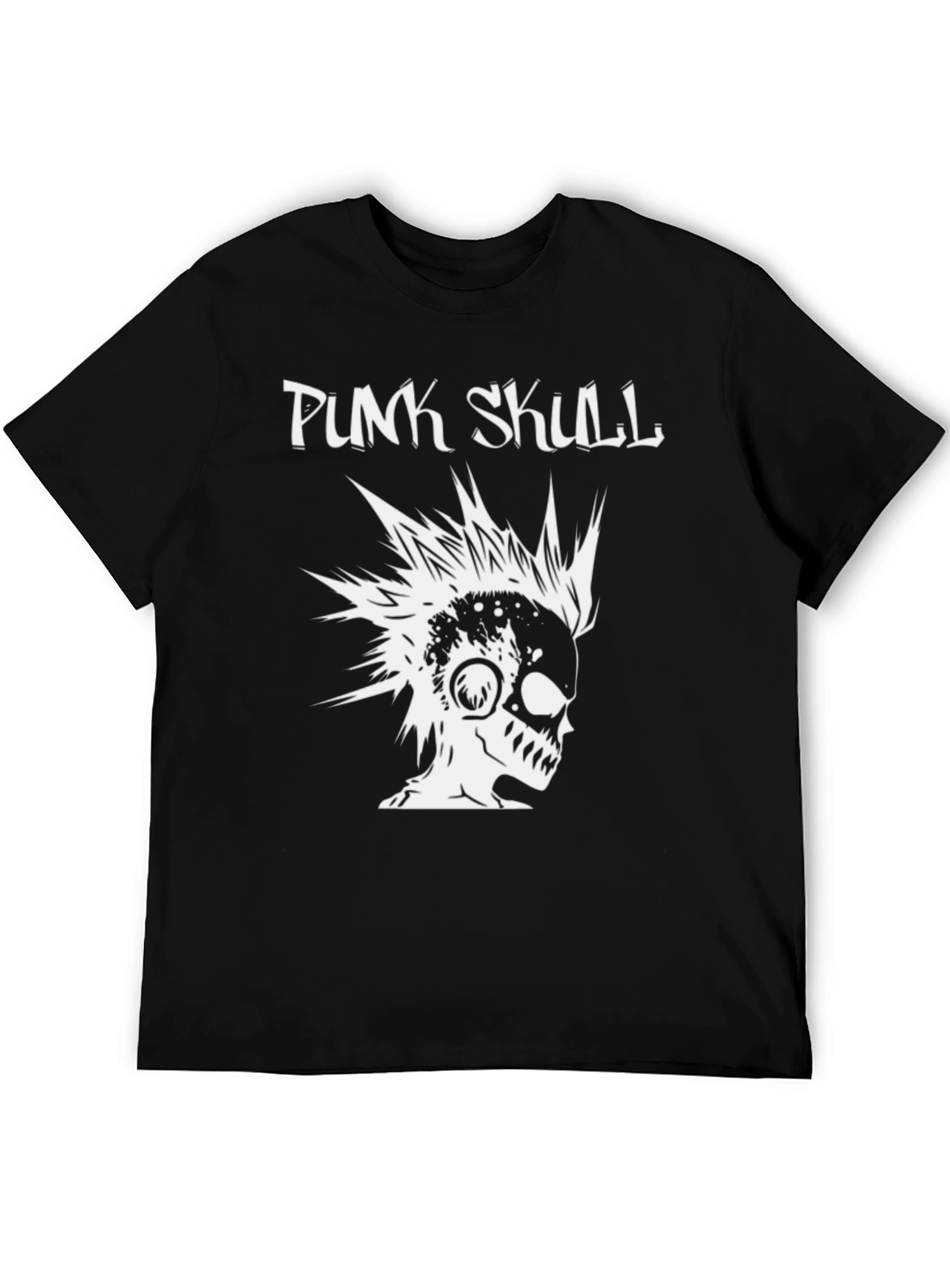Punk Skull Graphic T-Shirt - Black Cotton Tee