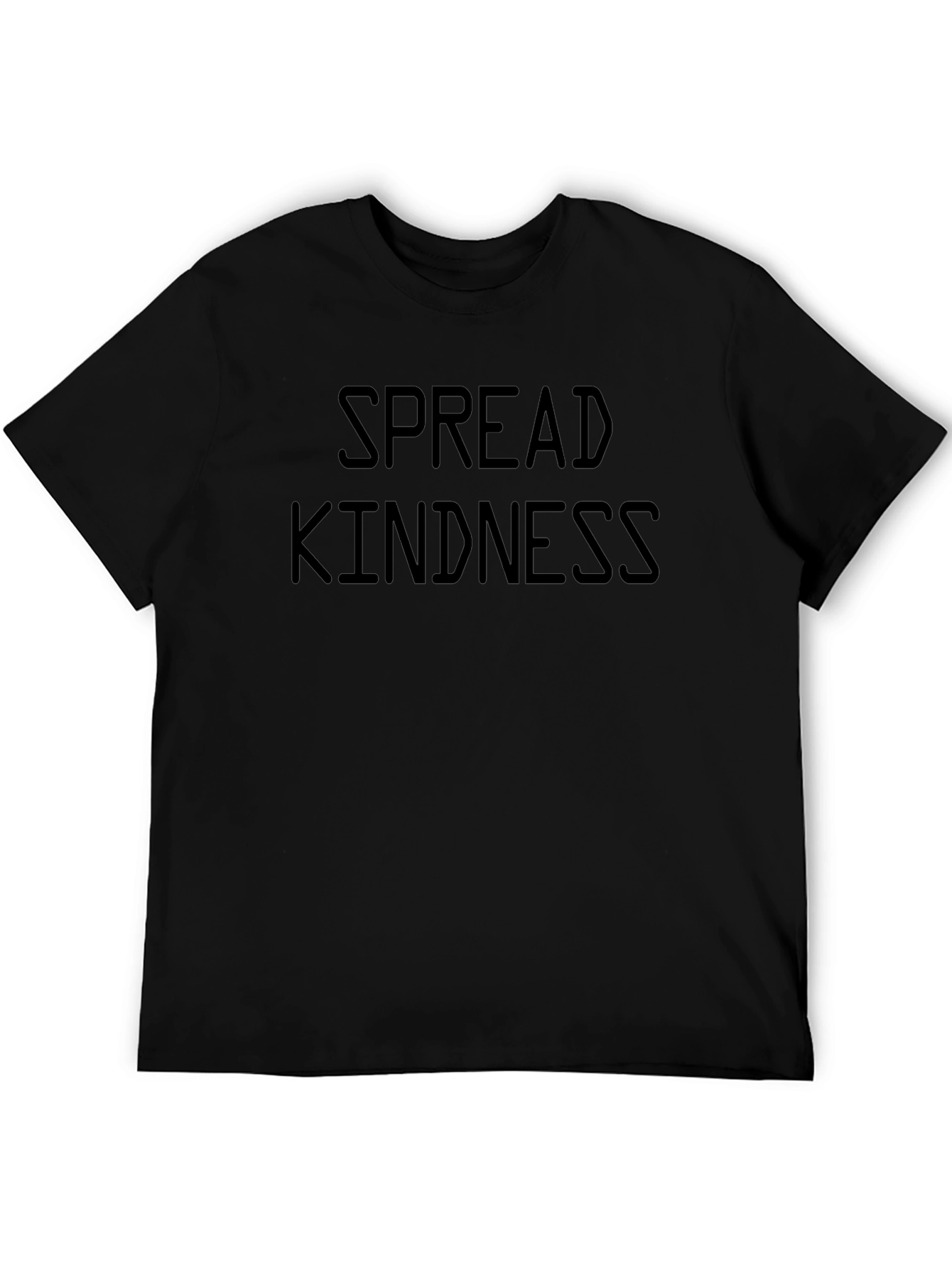 Spread Kindness Graphic Tee - Black Cotton T-Shirt