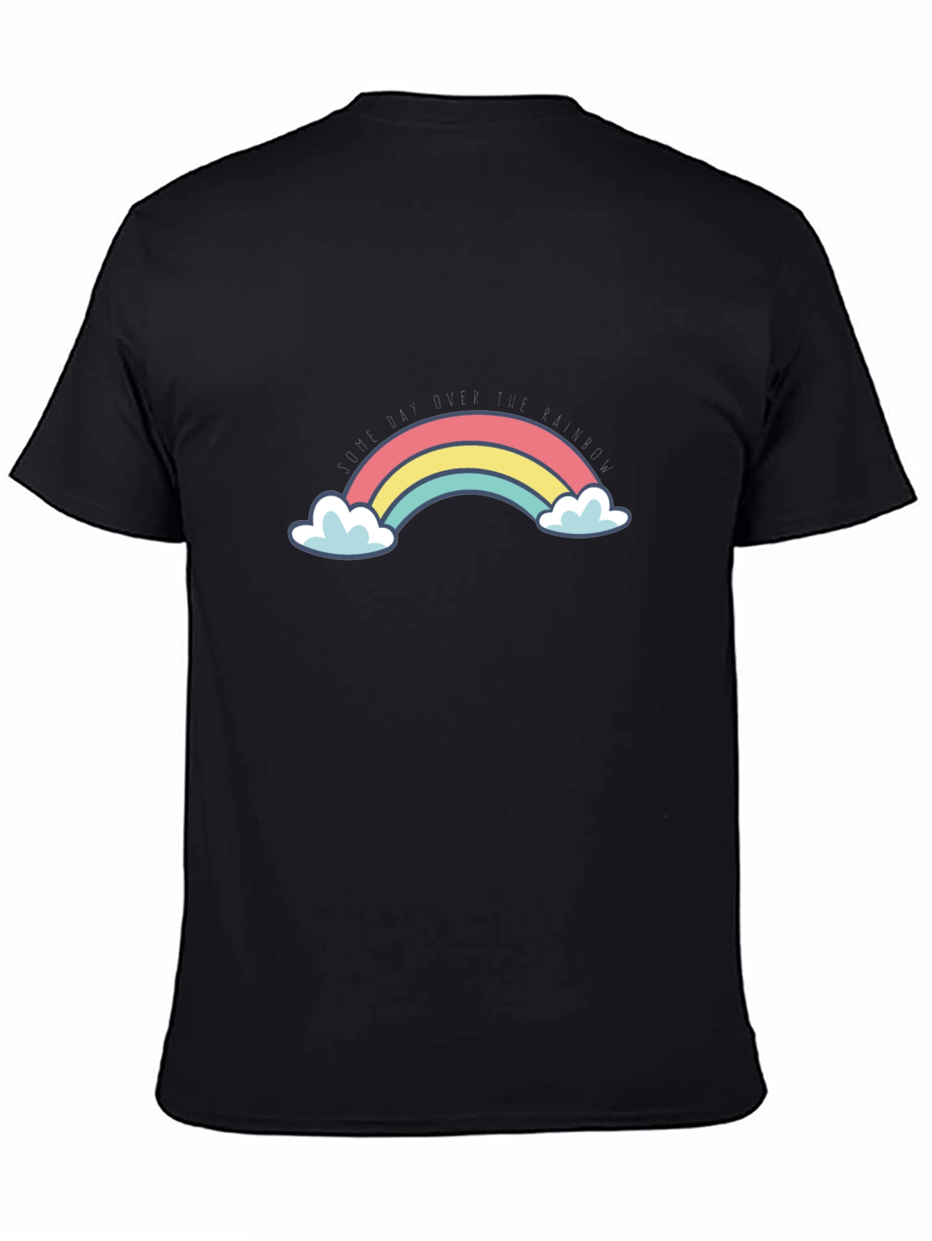 Rainbow Graphic Print Mens Black T-Shirt