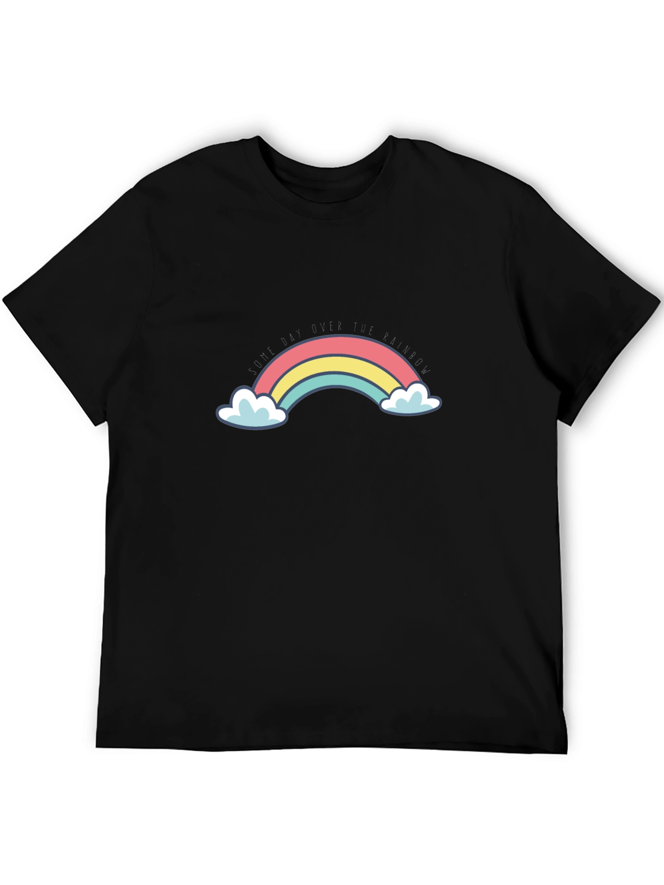 Rainbow Graphic Print Mens Black T-Shirt