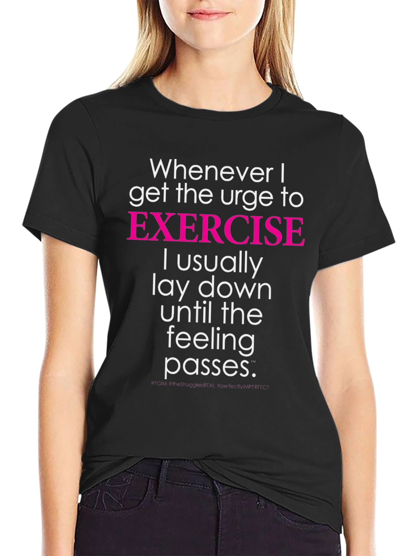 Funny Exercise T-Shirt - Lay Down Until Feeling Passes