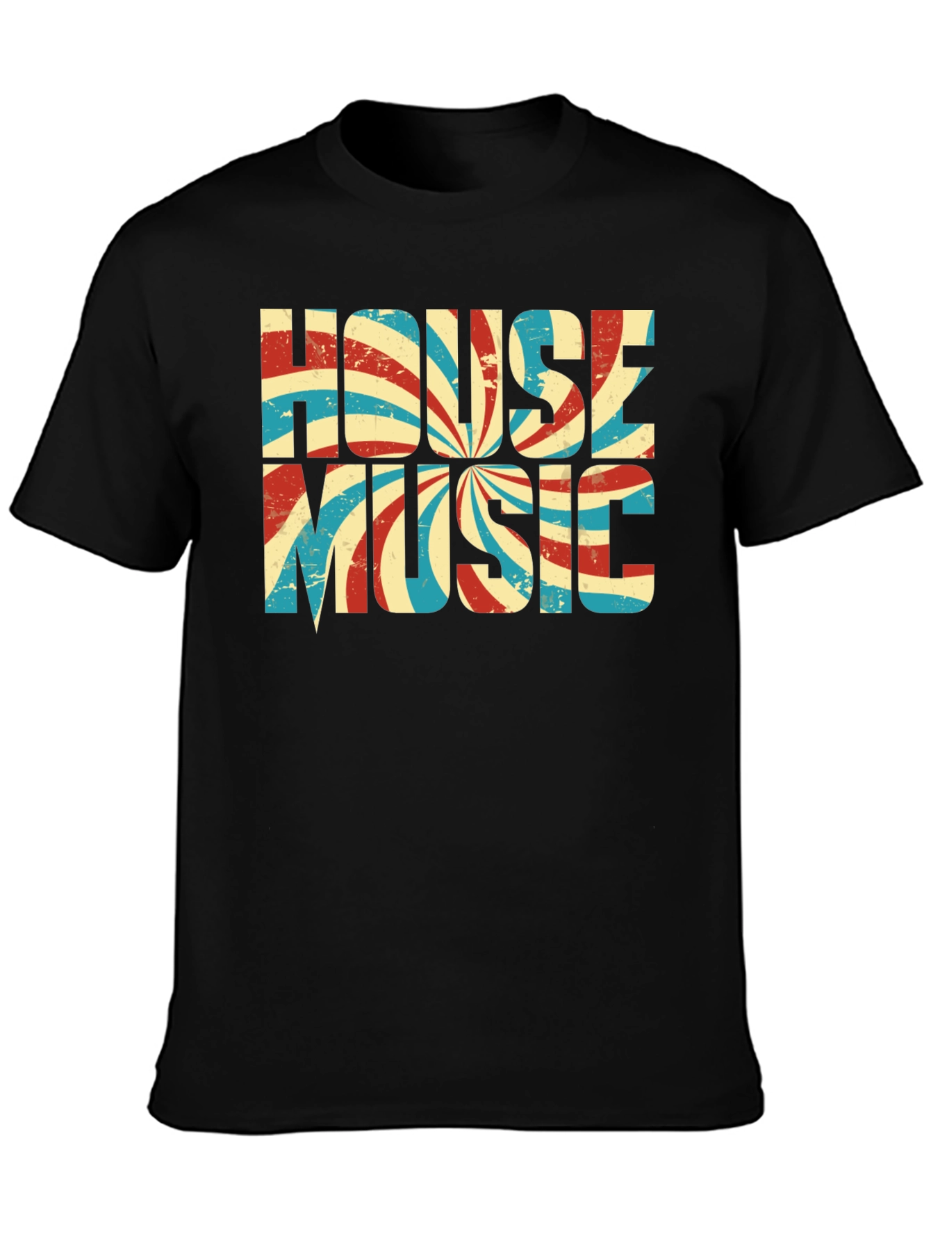 Retro House Music Graphic Tee - Black