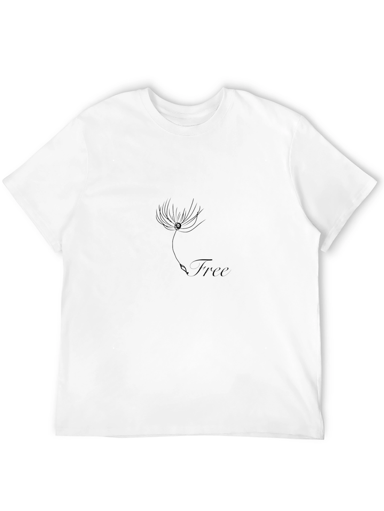 Free Dandelion Graphic Tee - Casual Black T-Shirt