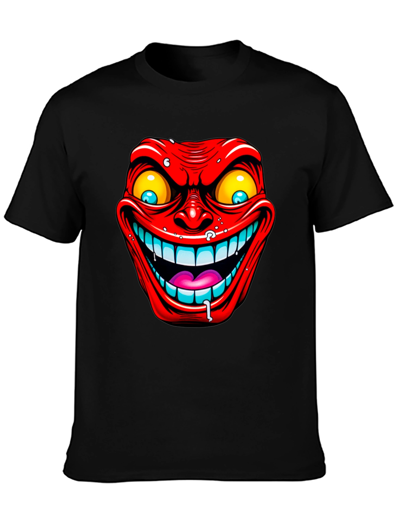Evil Grin Graphic Tee - Mens Black T-Shirt