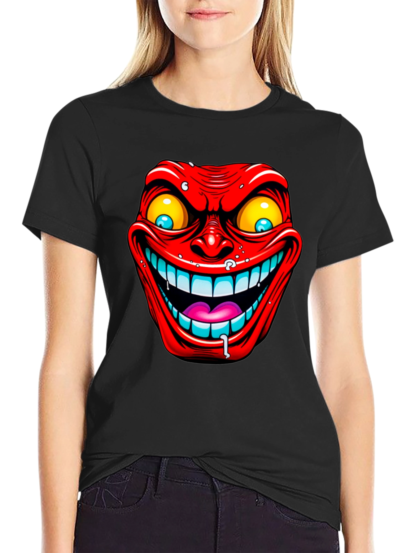 Evil Grin Graphic Tee - Mens Black T-Shirt