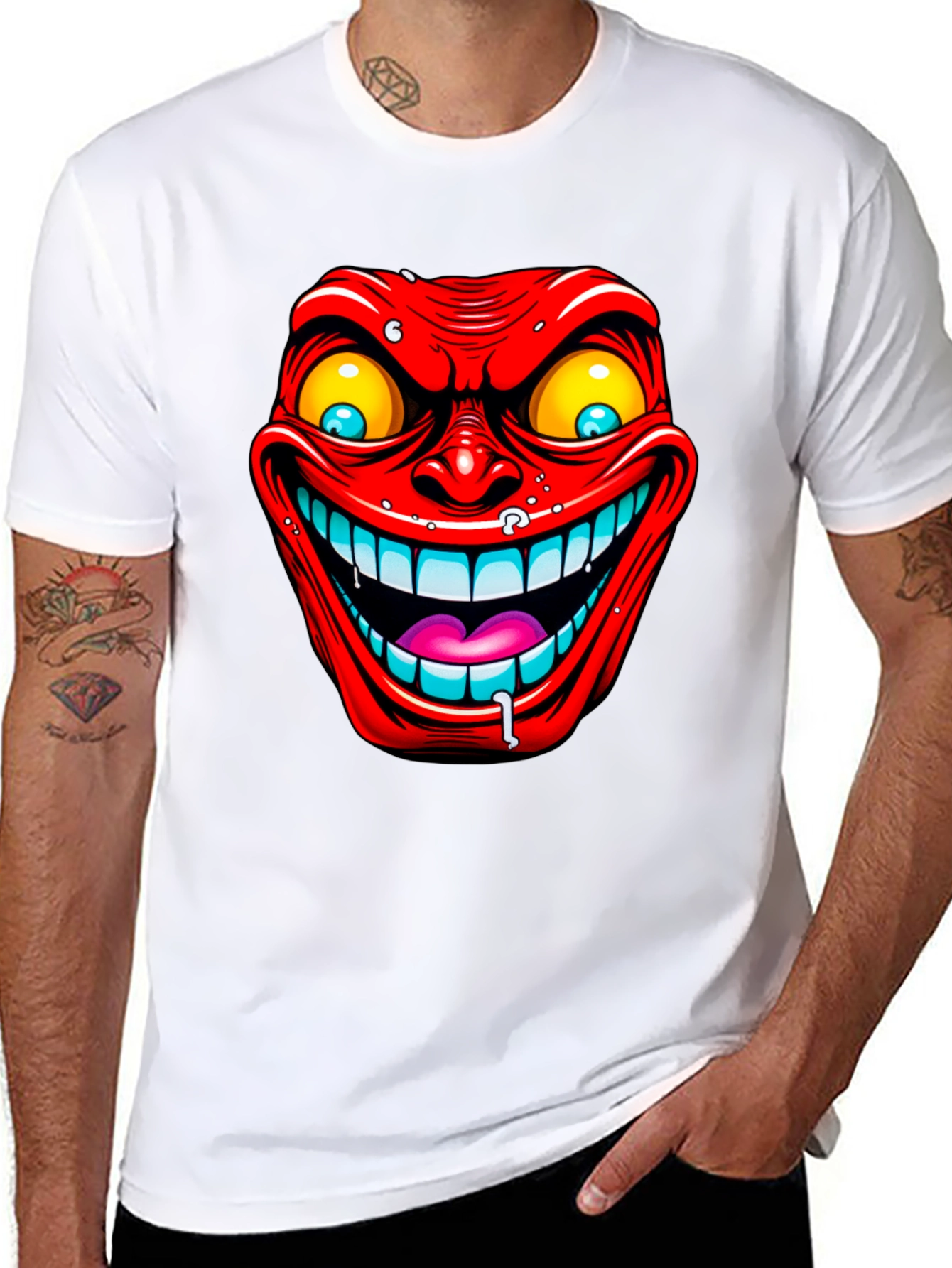 Evil Grin Graphic Tee - Mens Black T-Shirt