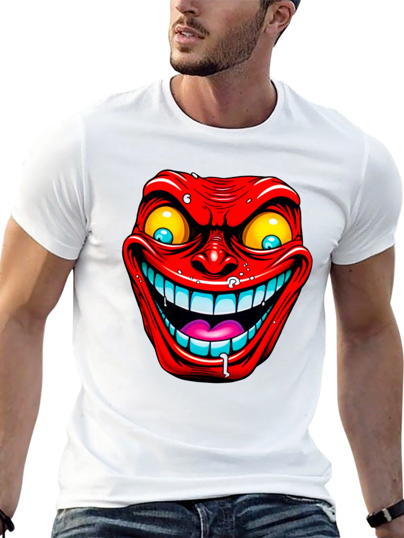 Evil Grin Graphic Tee - Mens Black T-Shirt