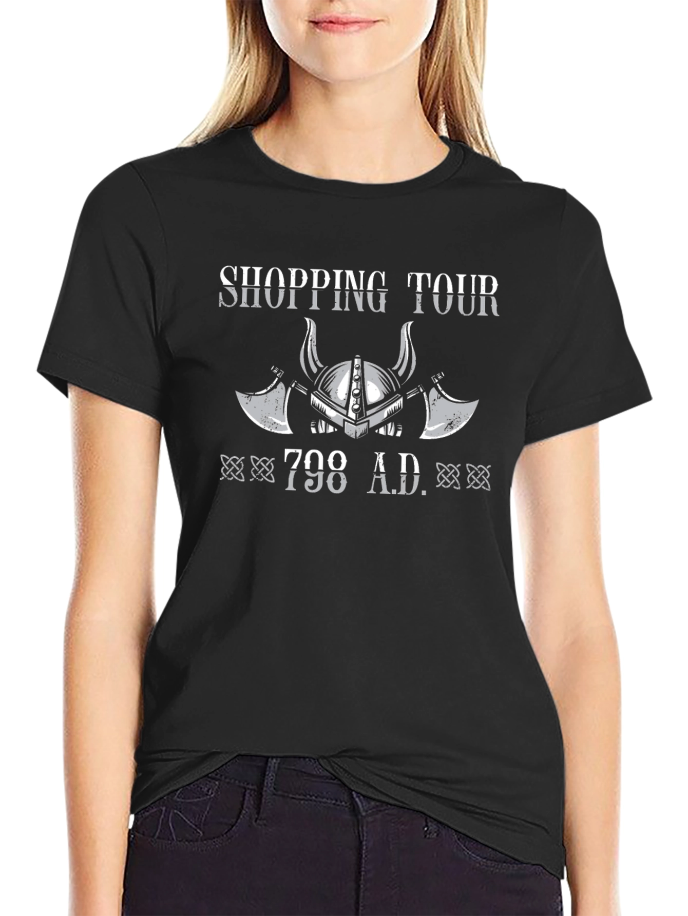 Shopping Tour 798 A.D. Black T-Shirt