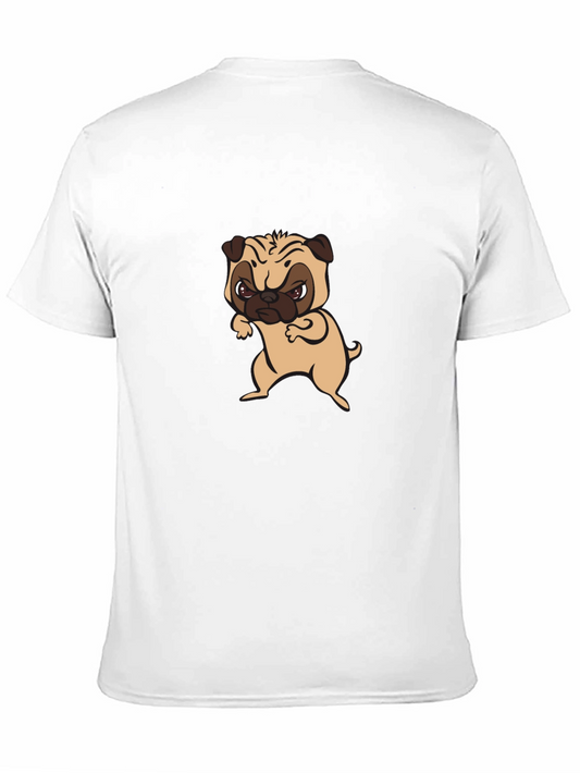 Angry Pug Graphic Black T-Shirt