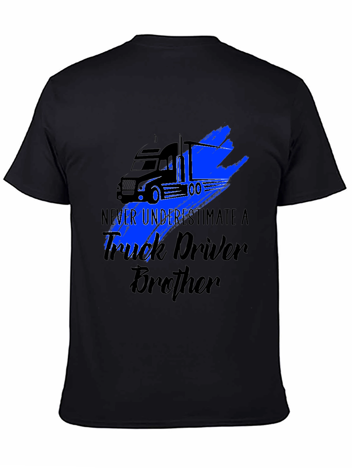 Truck Driver Brother Graphic Tee - Black T-Shirt
