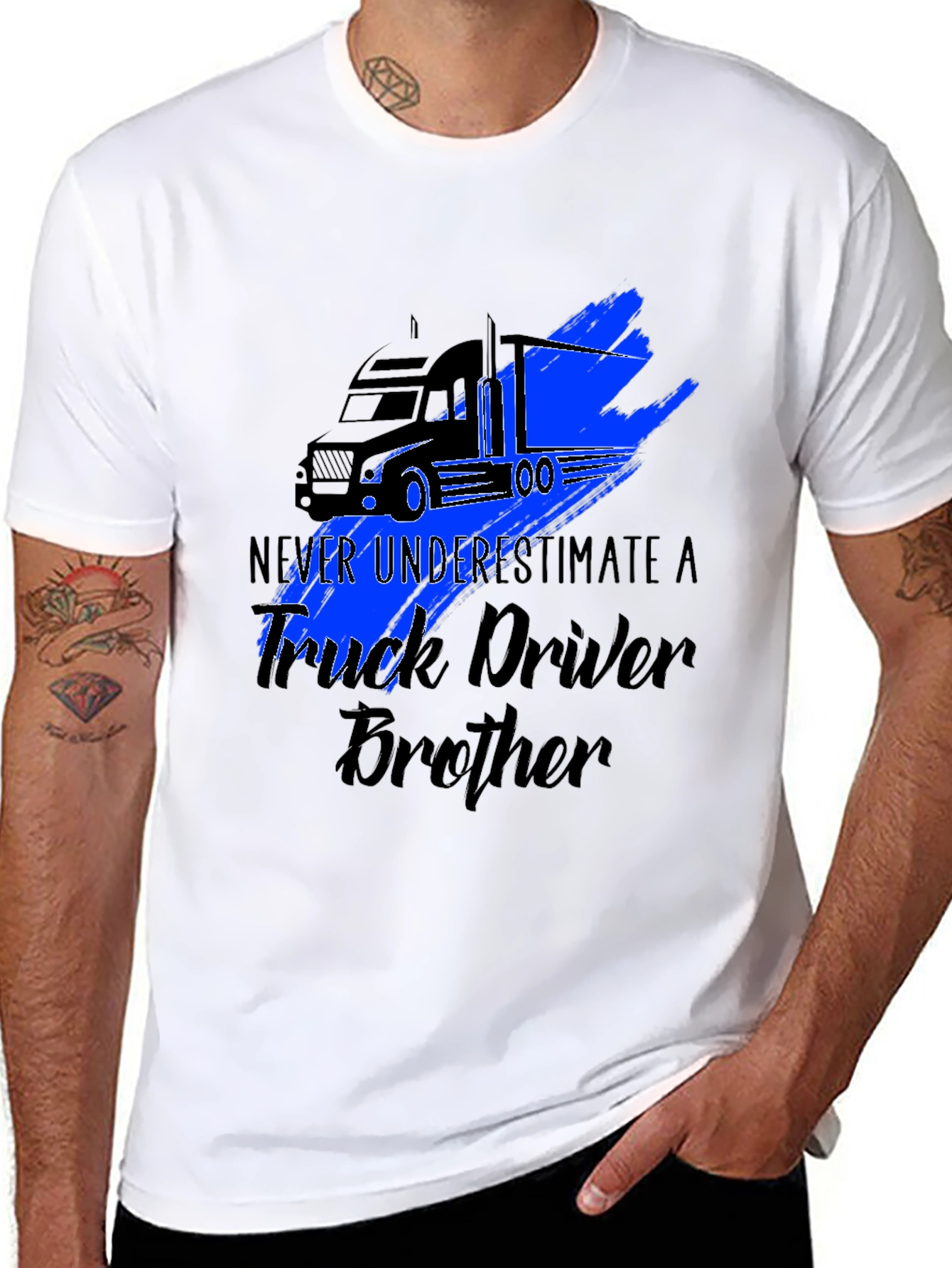 Truck Driver Brother Graphic Tee - Black T-Shirt