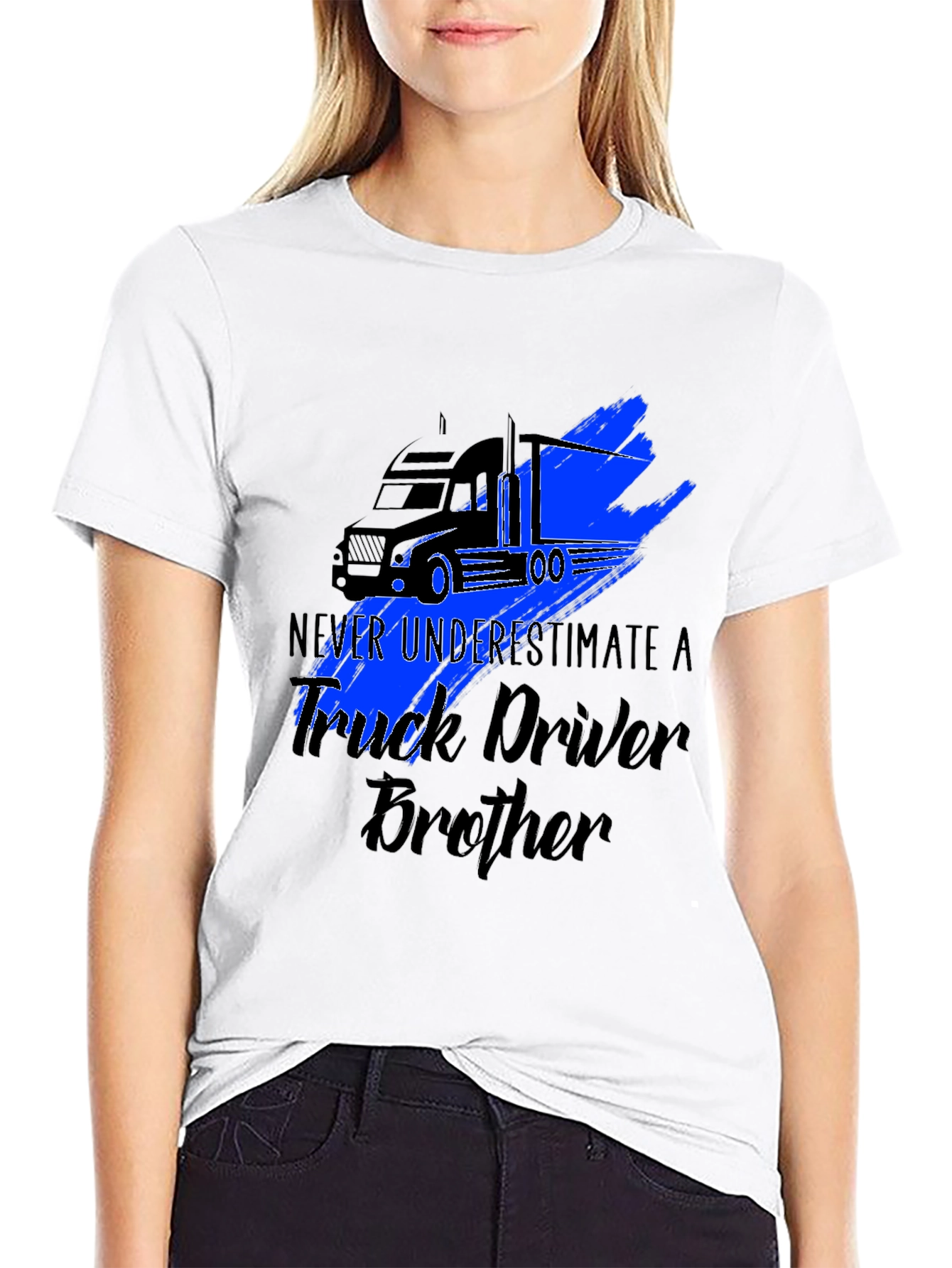 Truck Driver Brother Graphic Tee - Black T-Shirt