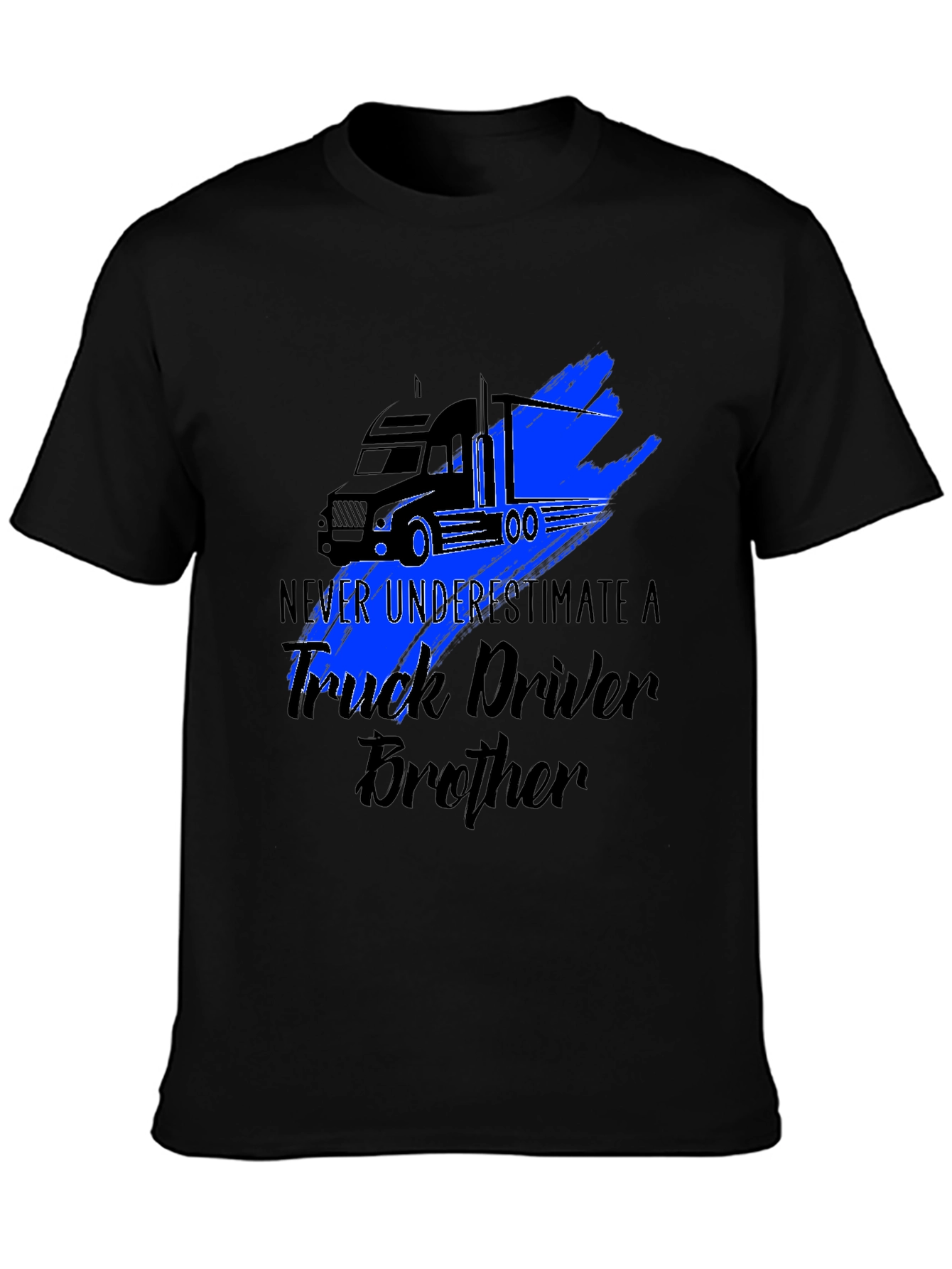 Truck Driver Brother Graphic Tee - Black T-Shirt