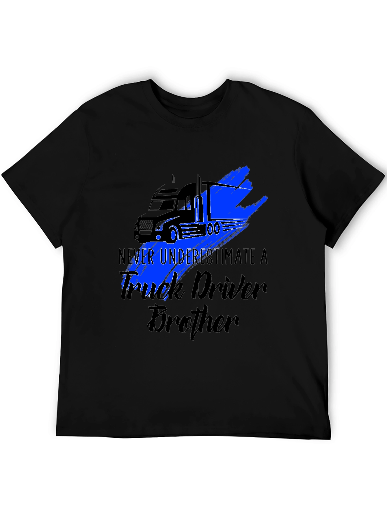Truck Driver Brother Graphic Tee - Black T-Shirt