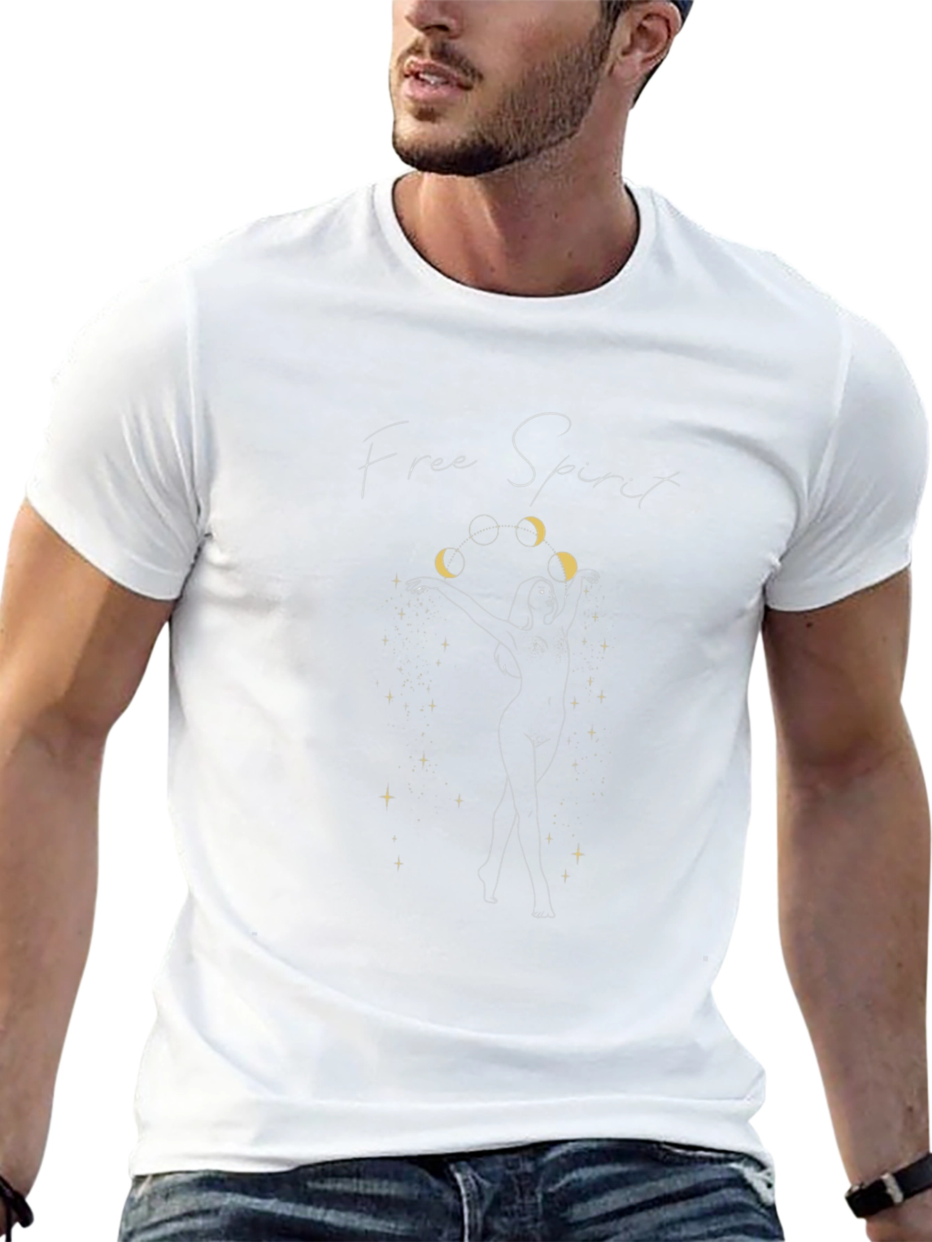 Free Spirit Moon Phases Graphic T-Shirt
