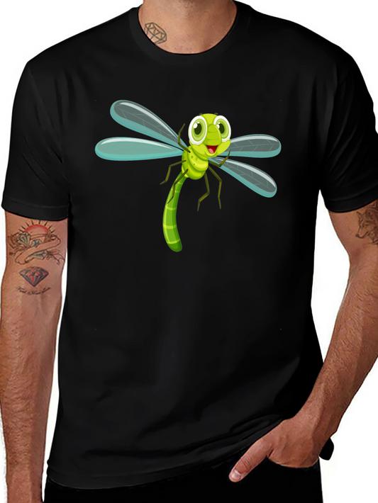 Dragonfly Cartoon Graphic Tee - Fun Insect Shirt
