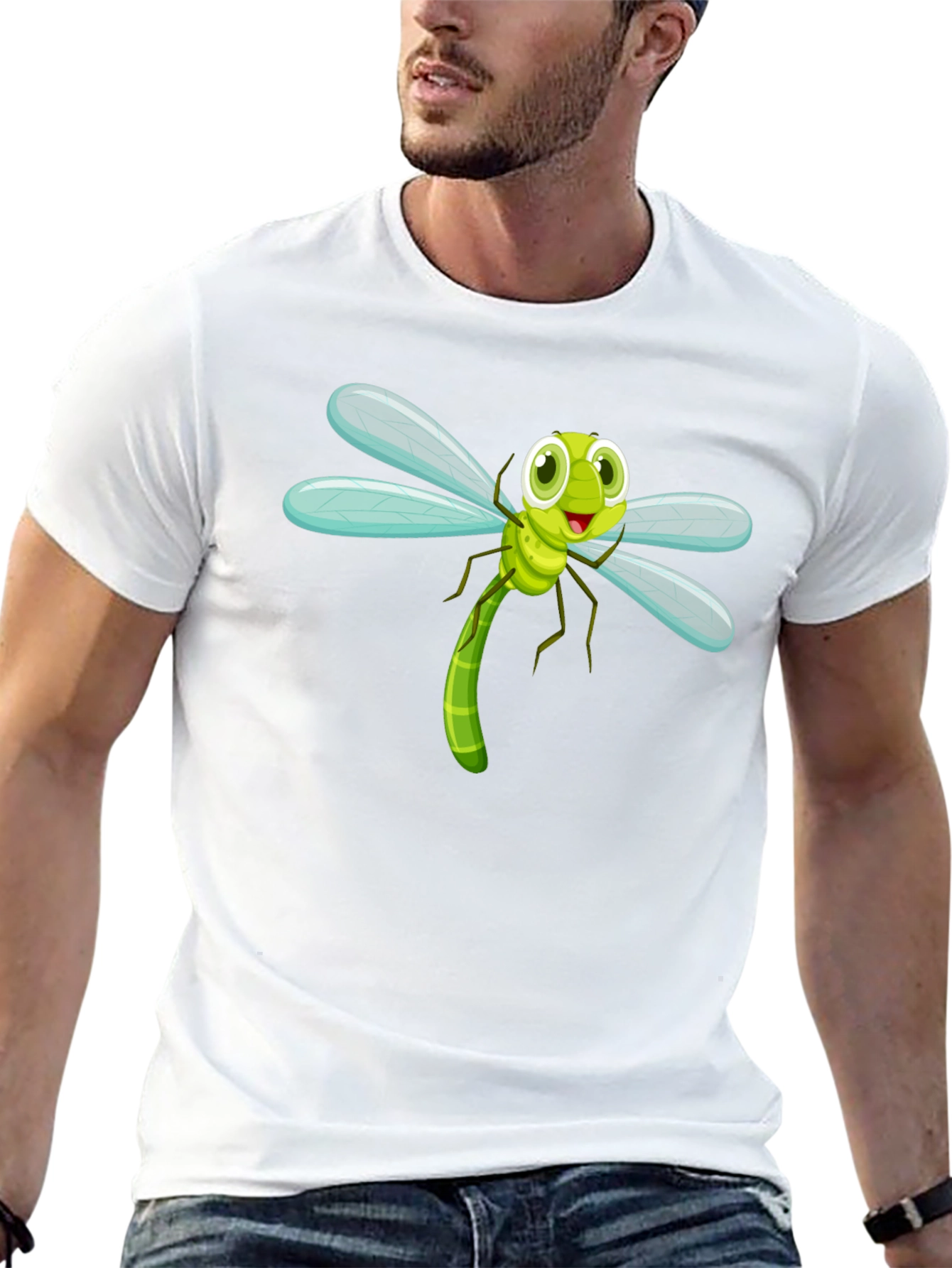 Dragonfly Cartoon Graphic Tee - Fun Insect Shirt