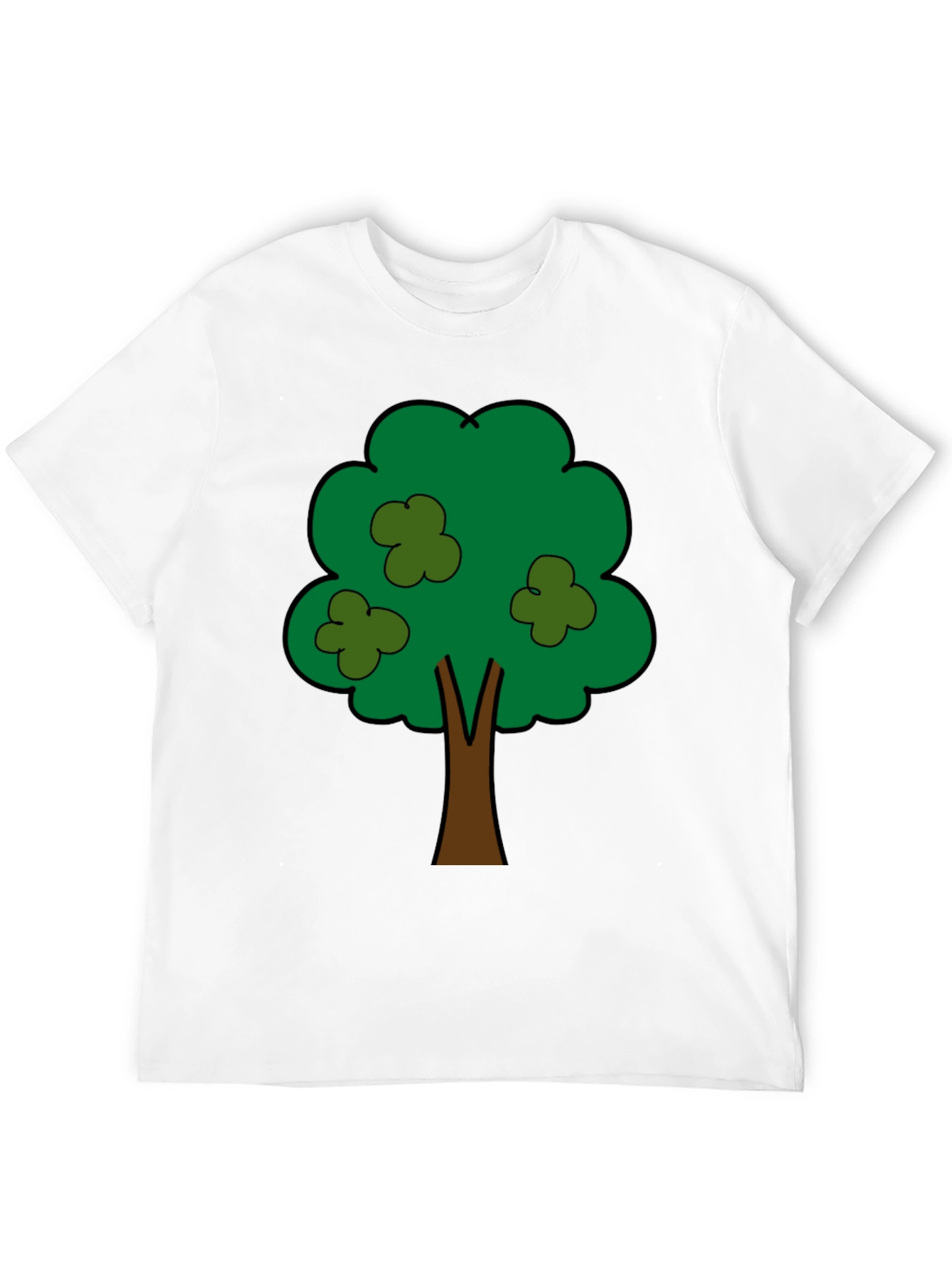 Cartoon Tree Graphic Tee - Unisex Black T-Shirt