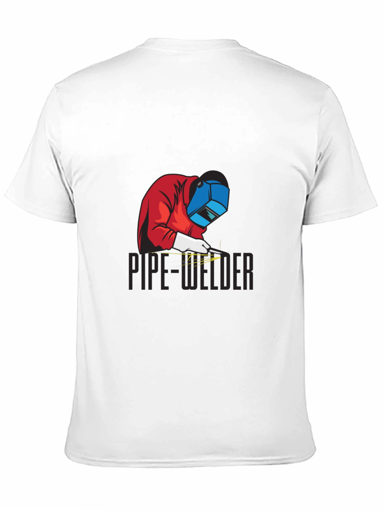 Pipe Welder Graphic Tee - Black Cotton T-Shirt