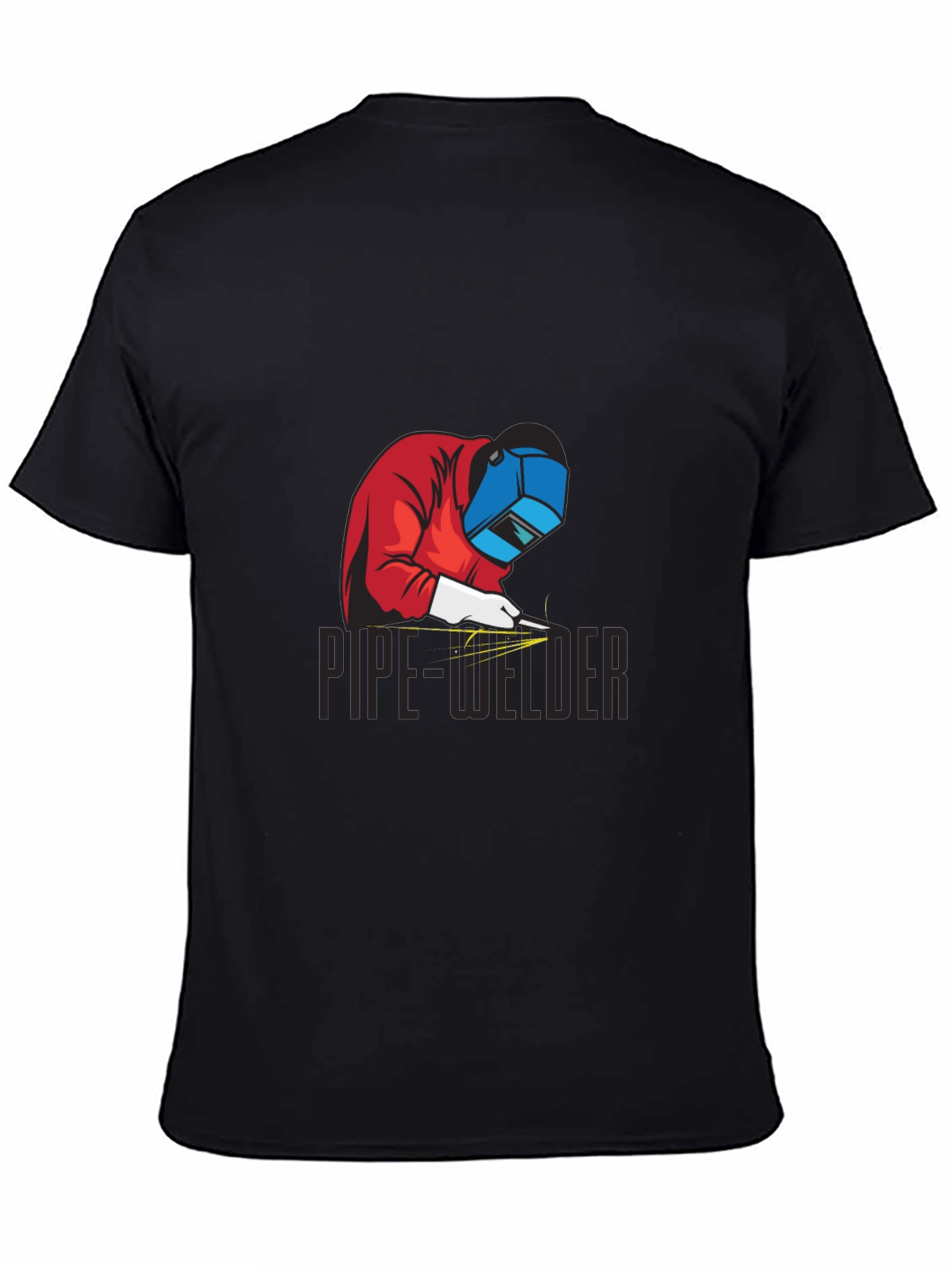 Pipe Welder Graphic Tee - Black Cotton T-Shirt