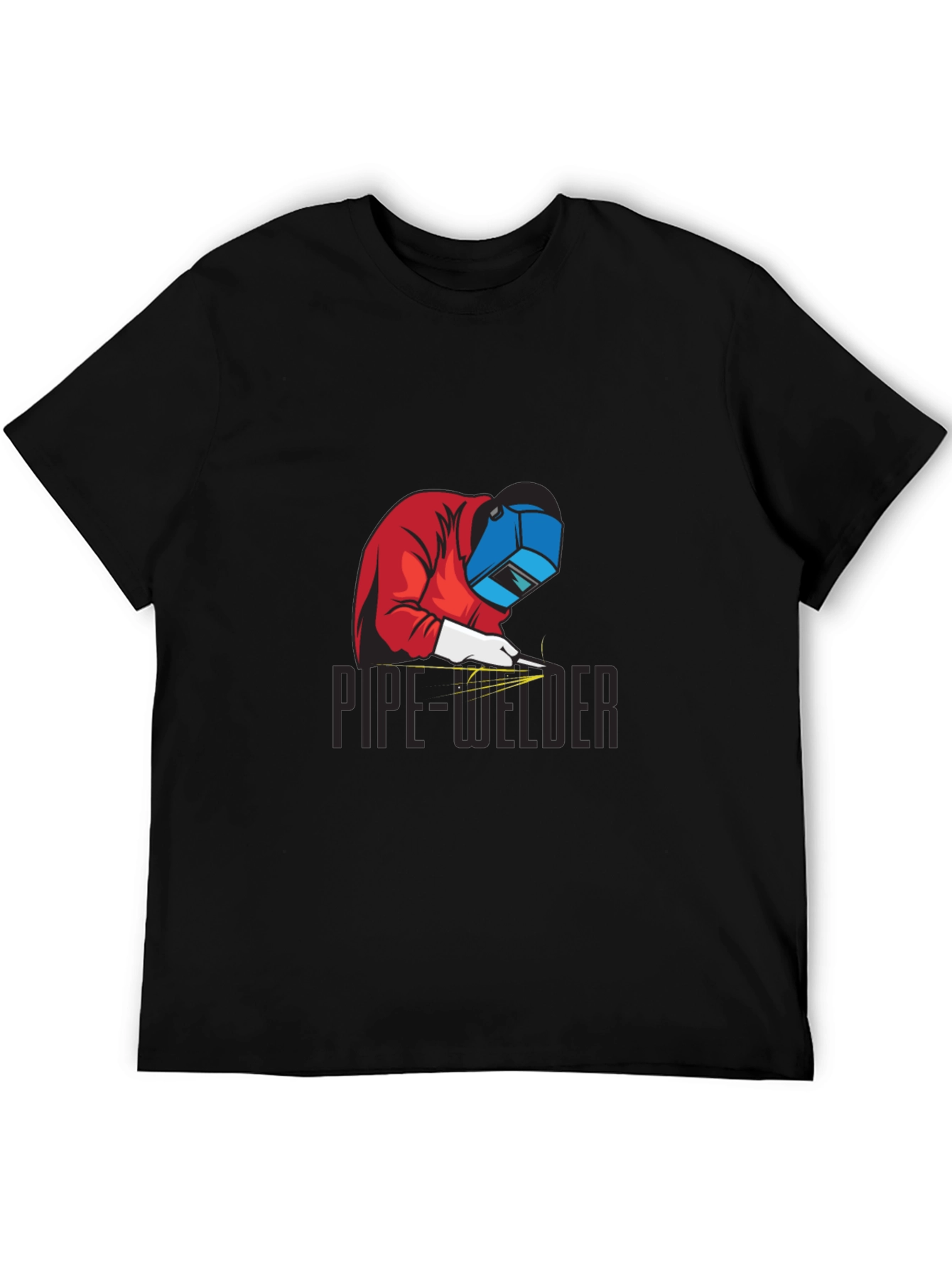 Pipe Welder Graphic Tee - Black Cotton T-Shirt