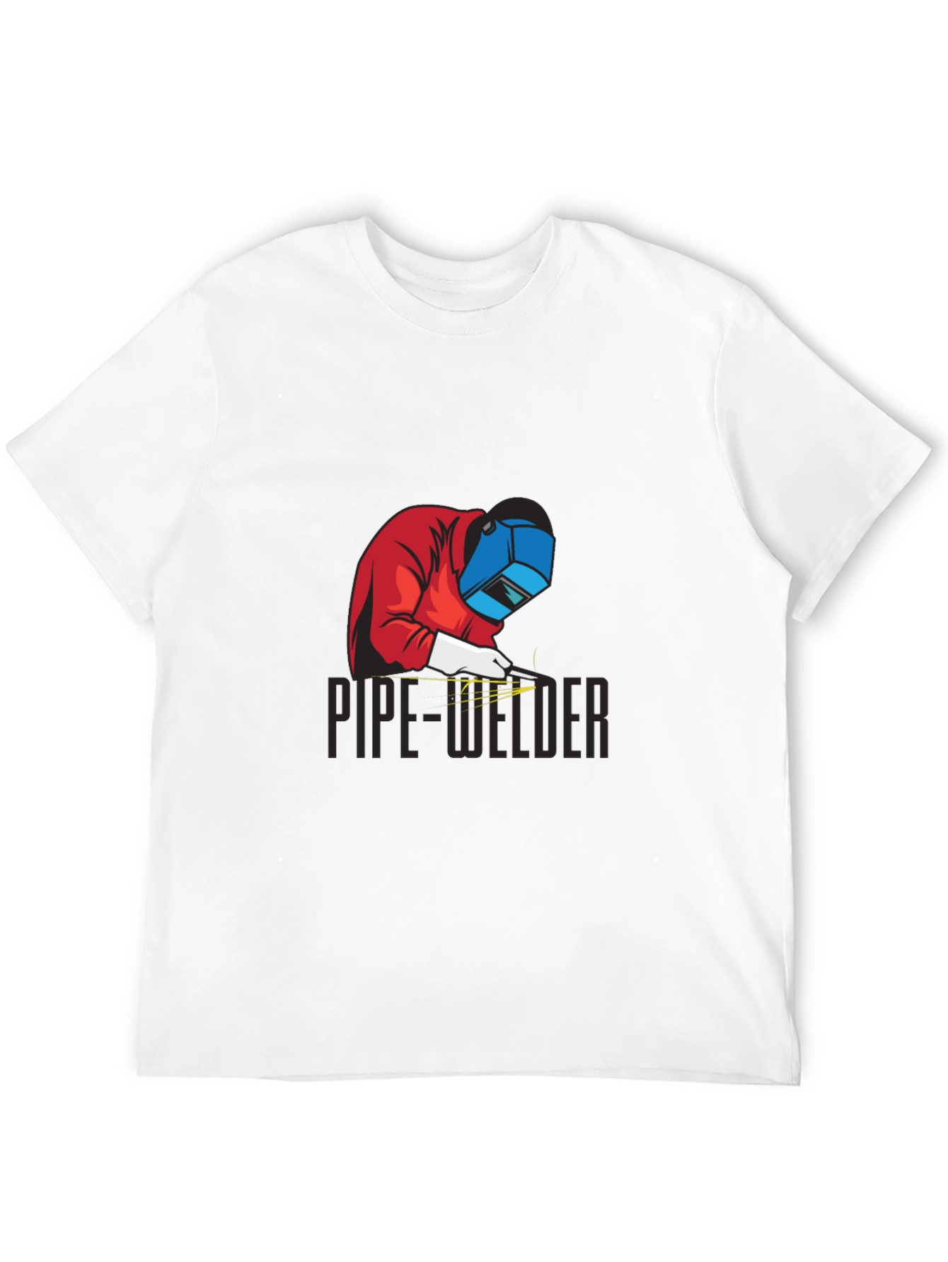 Pipe Welder Graphic Tee - Black Cotton T-Shirt