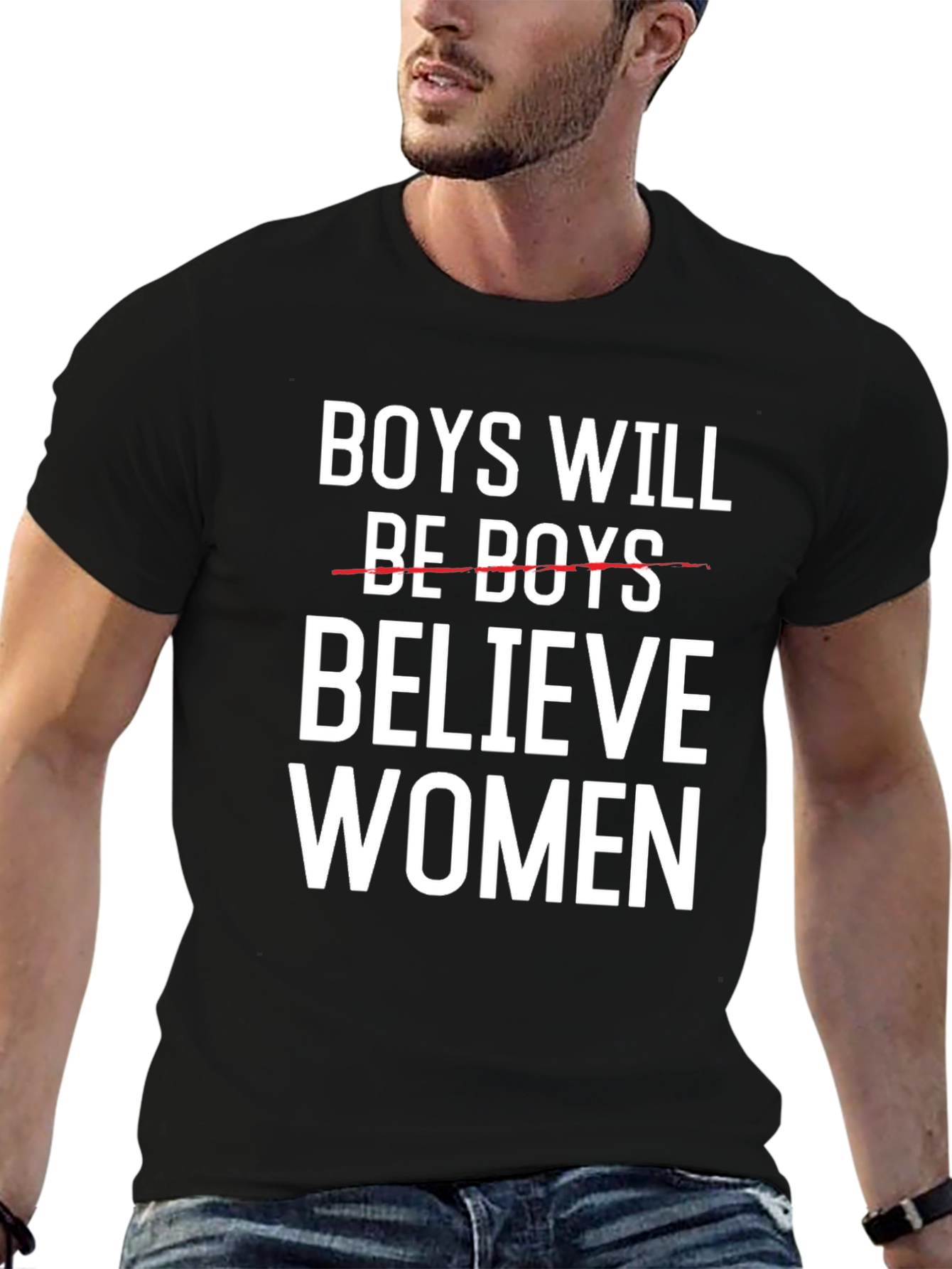 Believe Women T-Shirt Black Cotton Graphic Tee