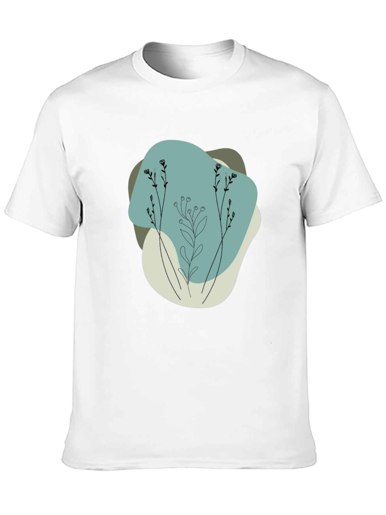 Minimalist Floral Graphic Black Tee