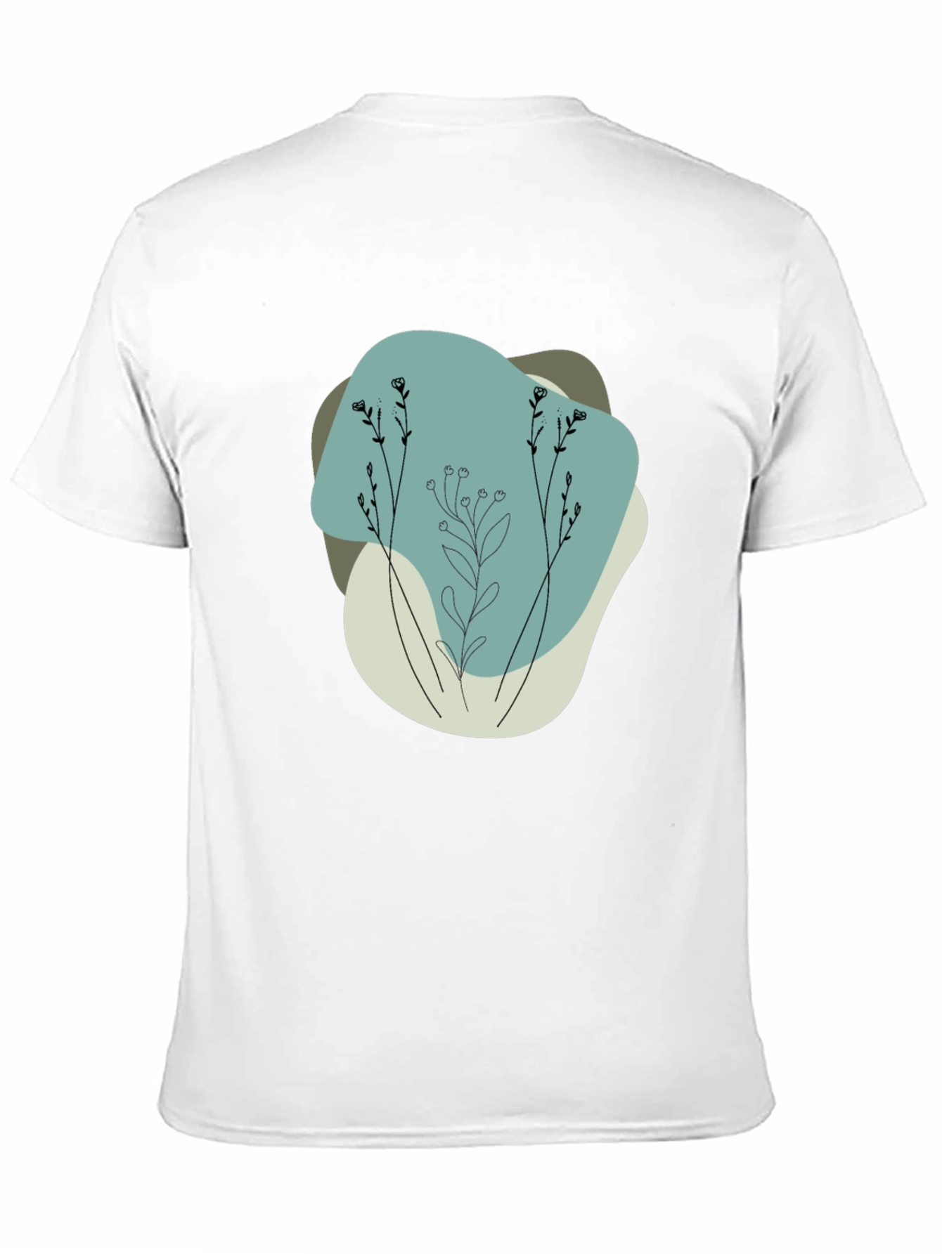 Minimalist Floral Graphic Black Tee